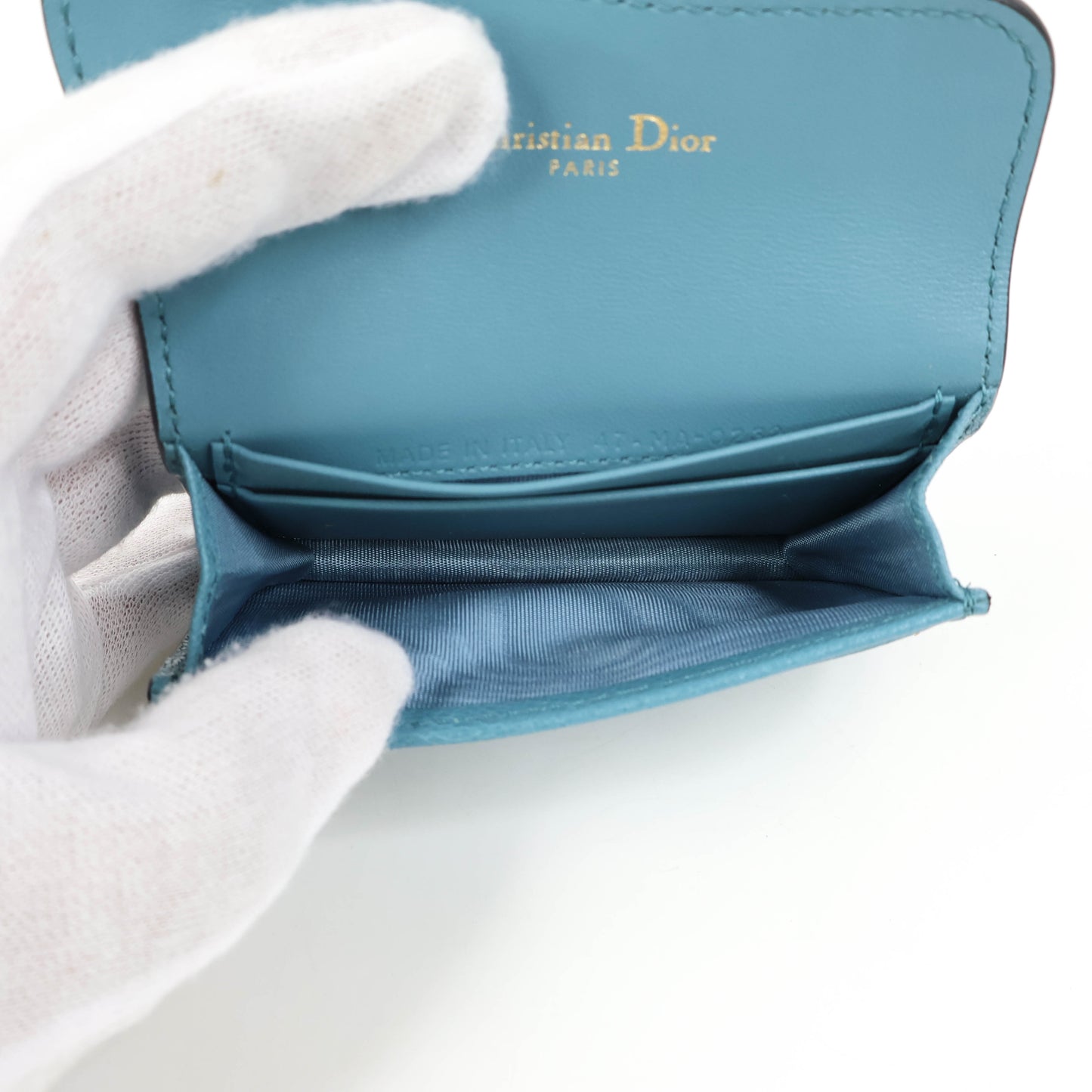 Christian Dior Saddle Card Holder Blue