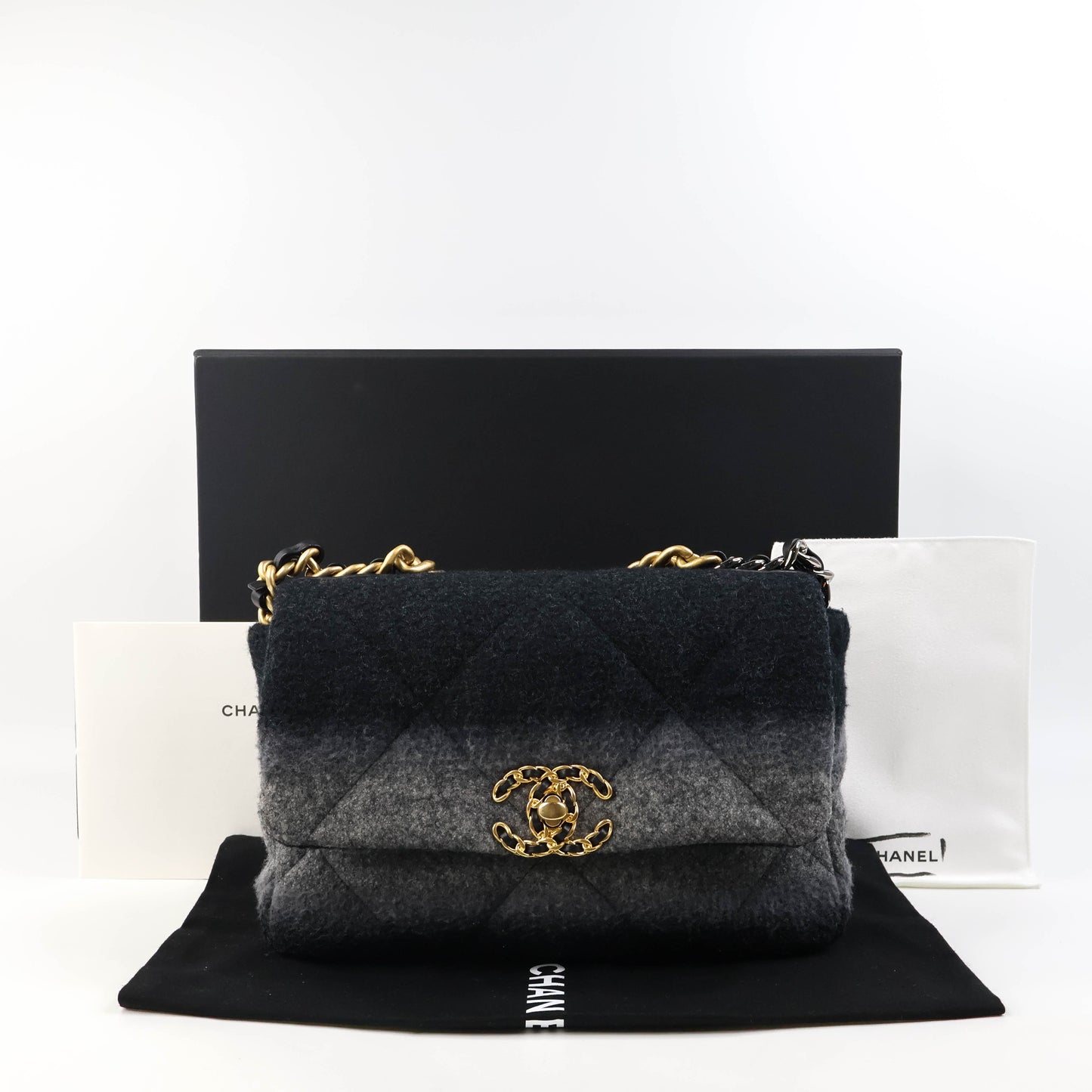 Chanel 19 Wool Ombre Grey