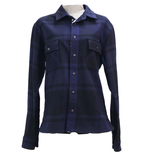 OFF-WHITE Stencil Flannel Shirt Black/Blue