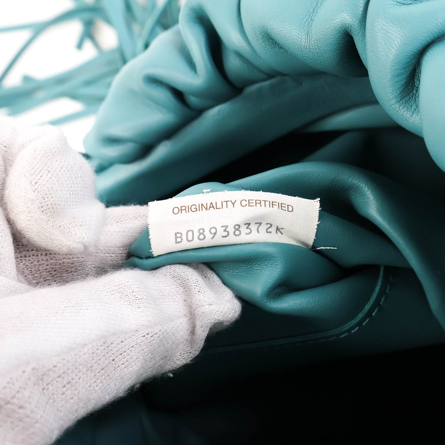 Bottega Veneta Fringe Pouch Linoleum Blue