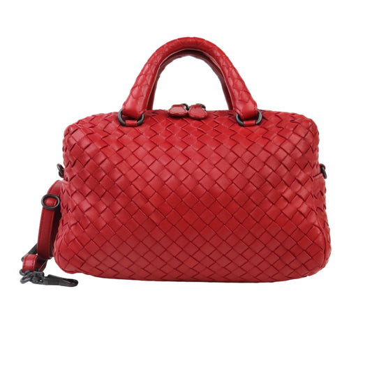 Bottega Veneta Mini Boston Bag Red