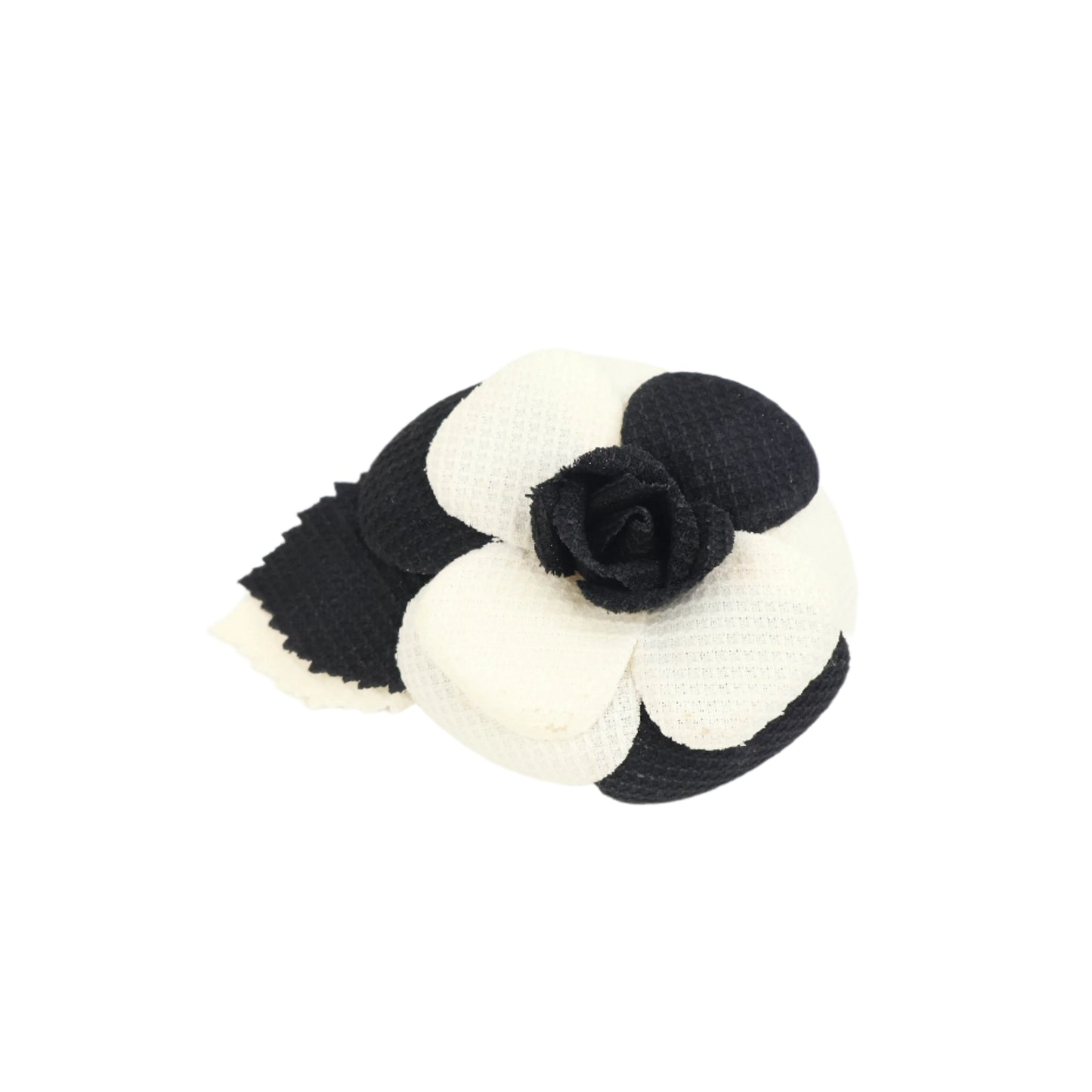 Chanel Brooch Camellia Pin Black White Vintage