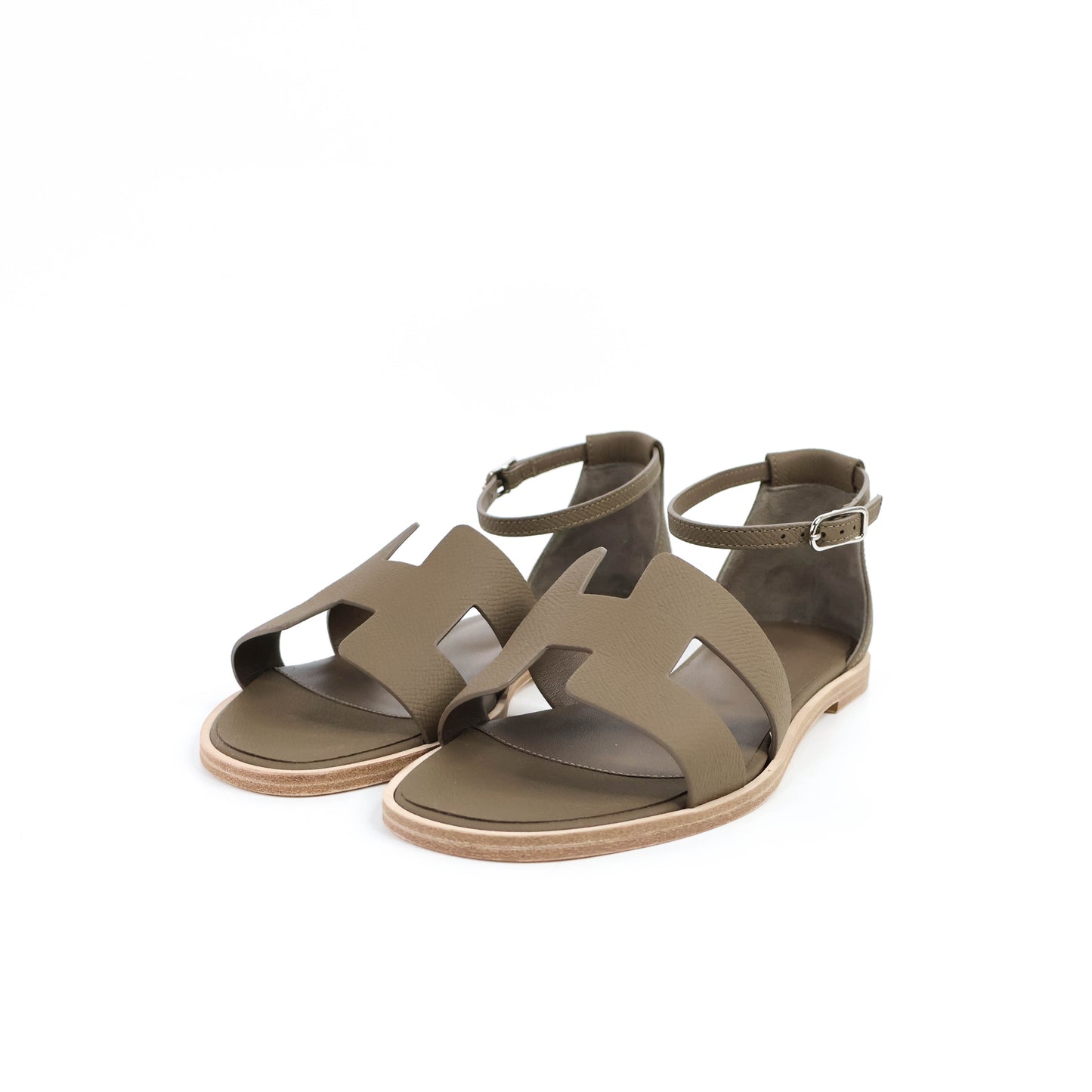 Hermes Santorini Sandals Etoupe 37