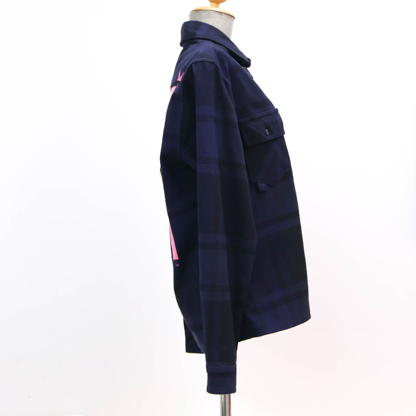 OFF-WHITE Stencil Flannel Shirt Black/Blue