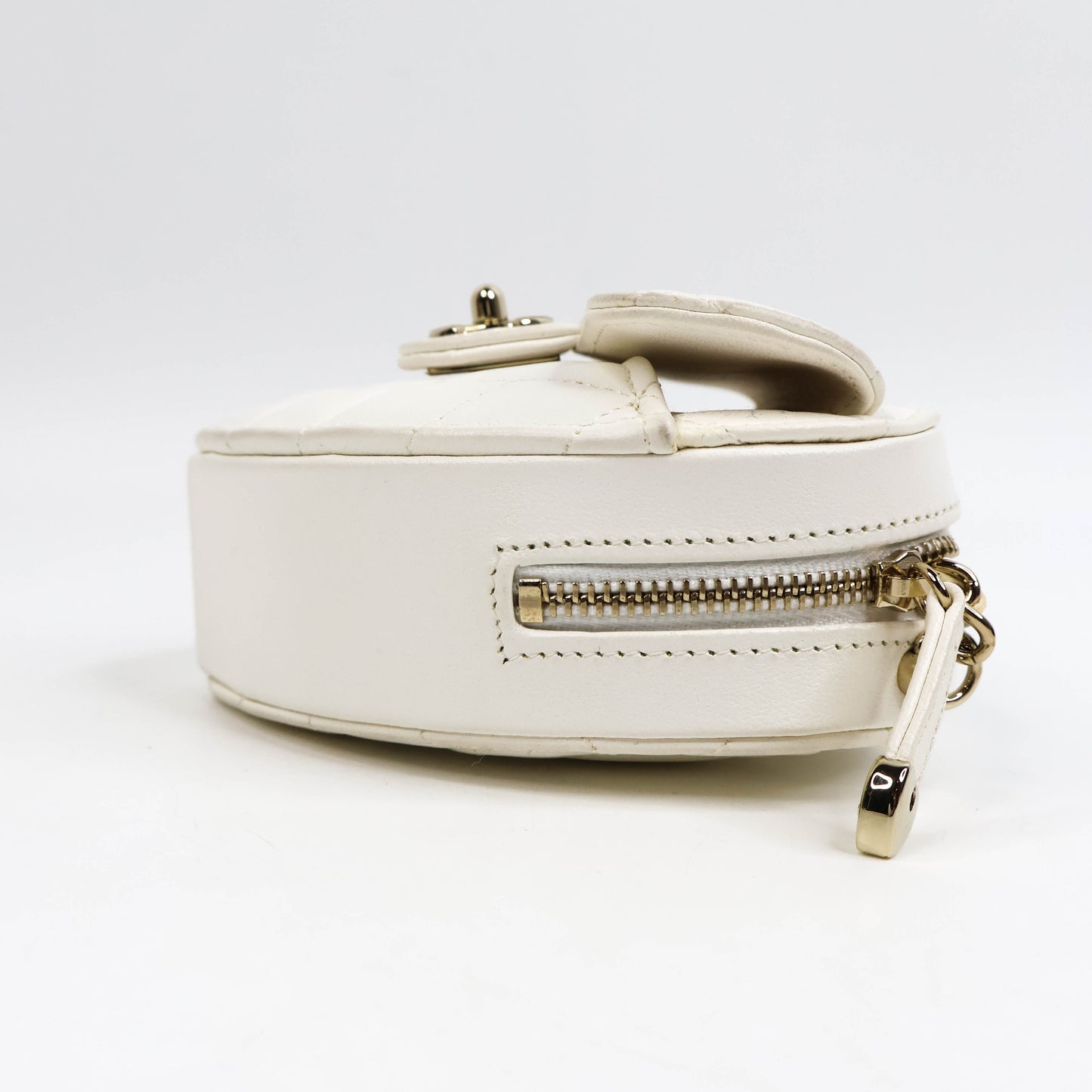 Chanel Heart Bag Small White Lamb