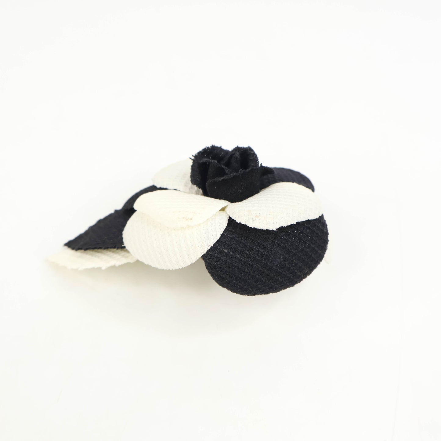 Chanel Brooch Camellia Pin Black White Vintage