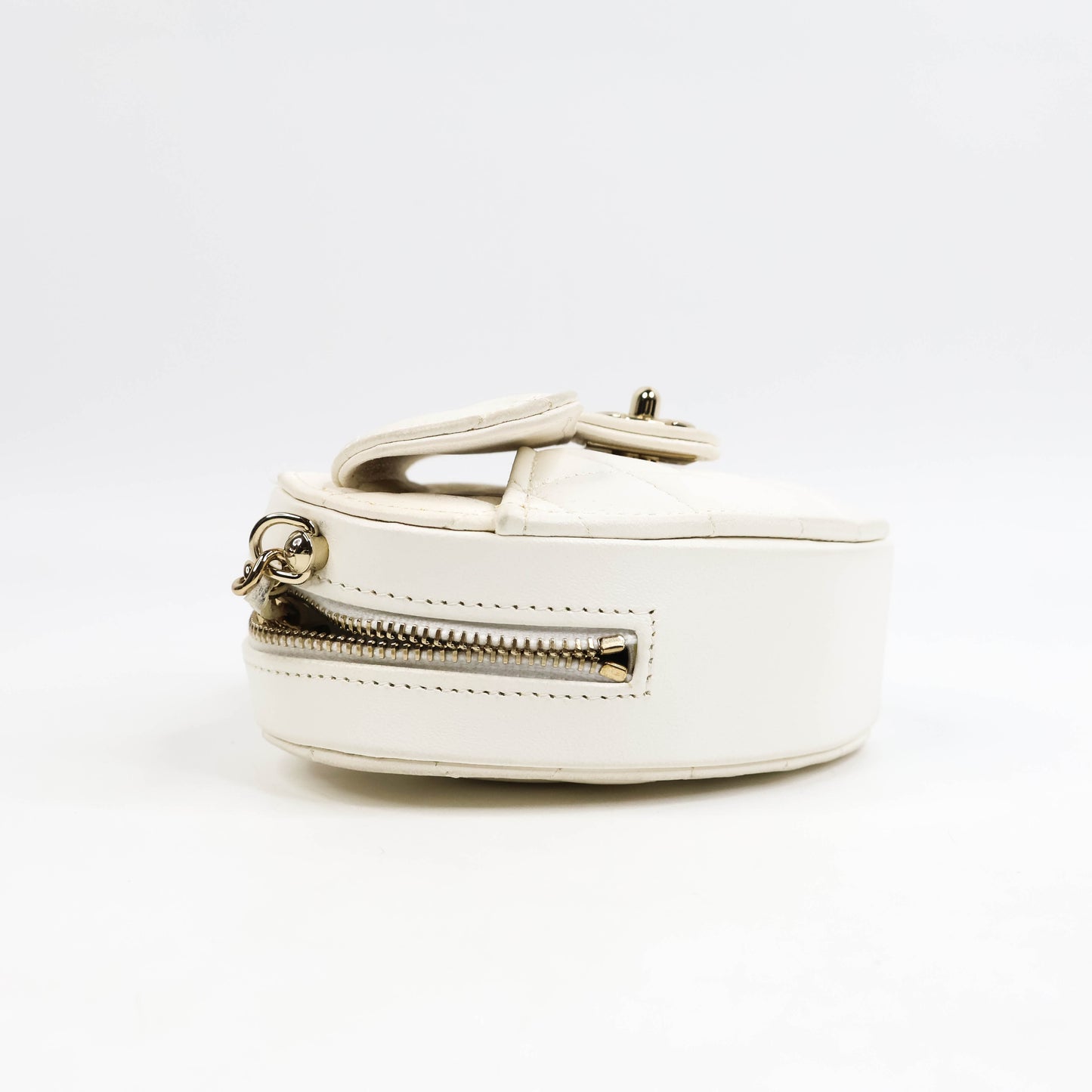 Chanel Heart Bag Small White Lamb