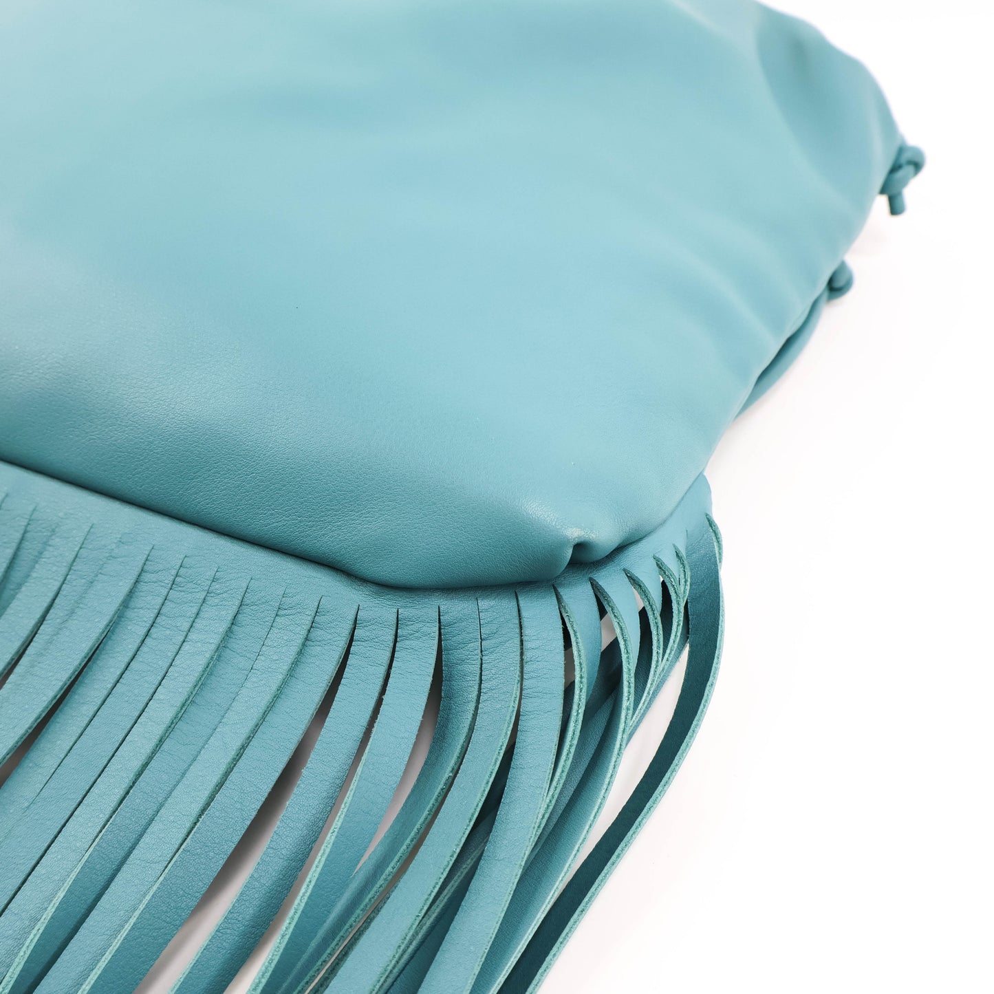 Bottega Veneta Fringe Pouch Linoleum Blue