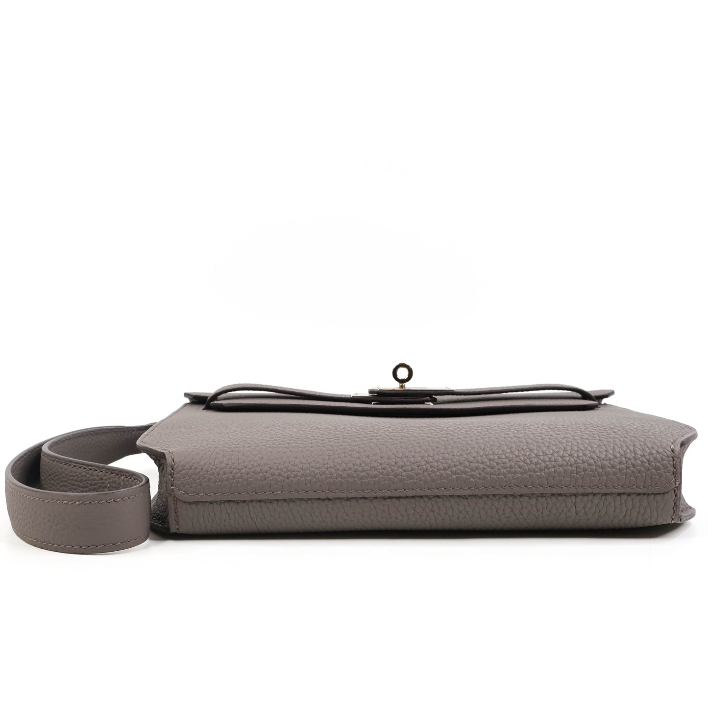 Hermes Kelly Depechs 25 Pouch Etain Togo PHW