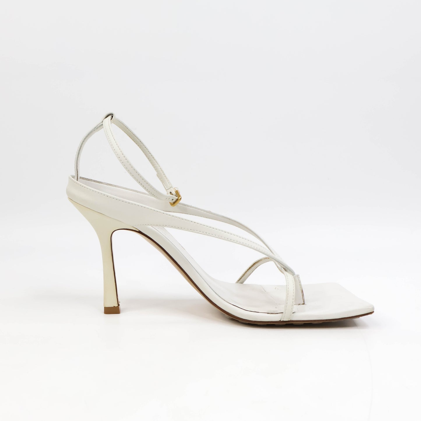 Bottega Sandals Heels Strap White 37.5