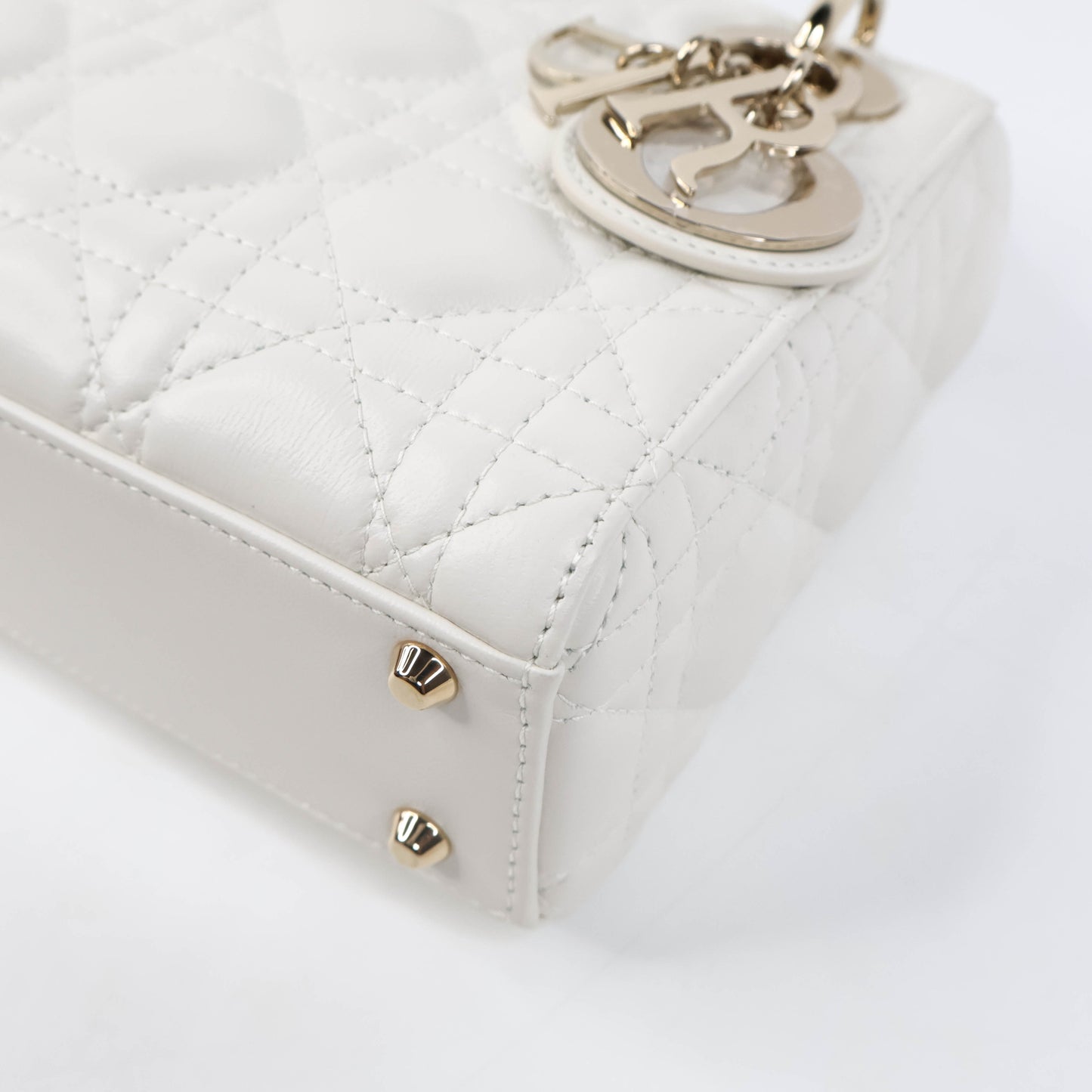 Dior Mini Lady Dior Bag White Cannage Lambskin