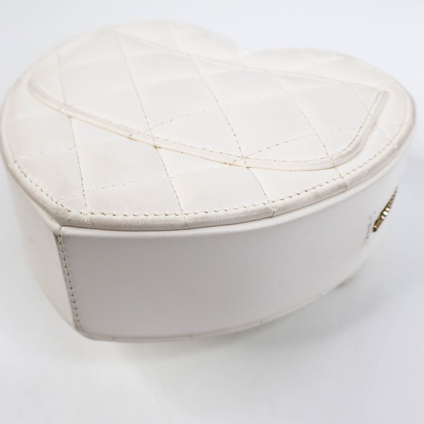 Chanel Heart Bag Small White Lamb