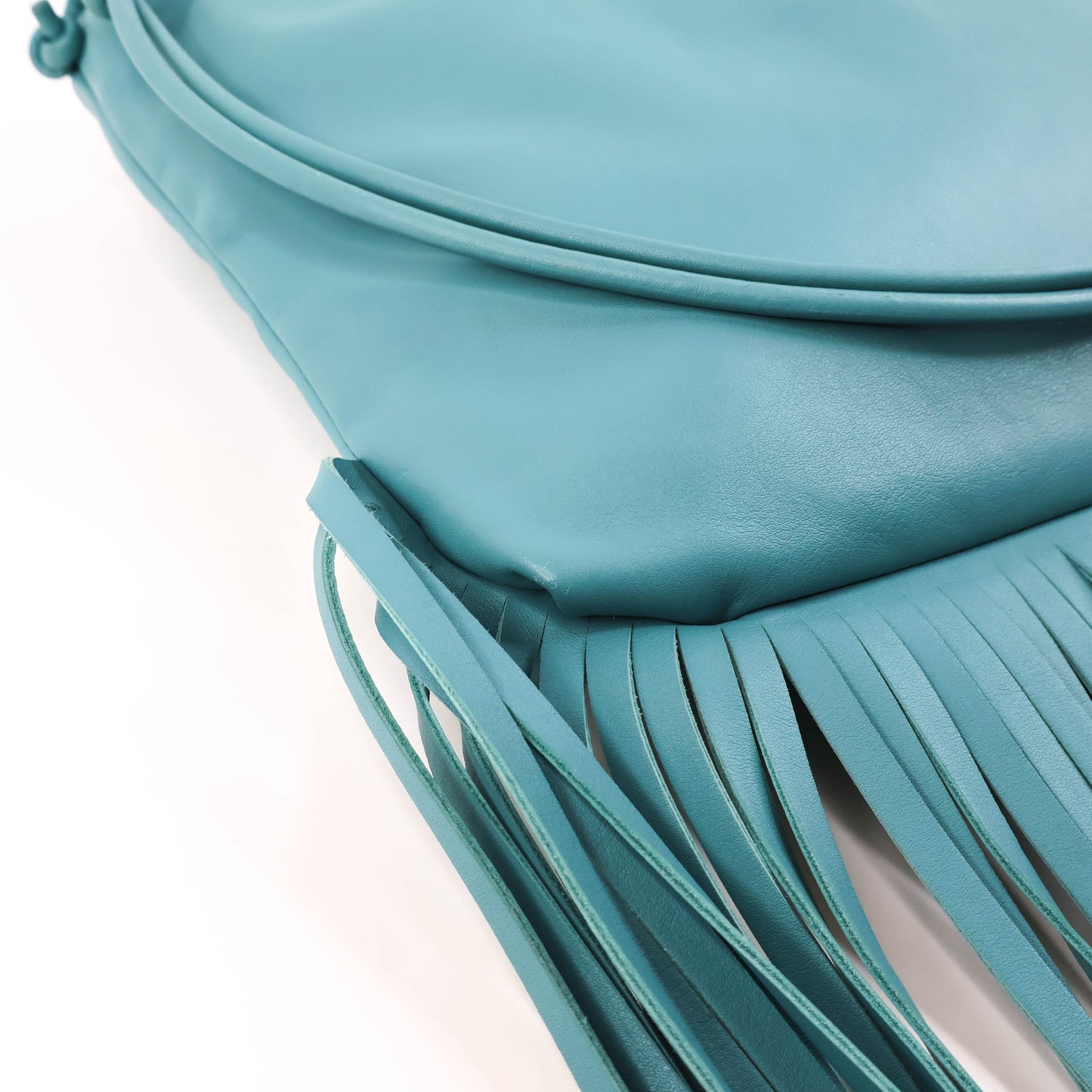 Bottega Veneta Fringe Pouch Linoleum Blue