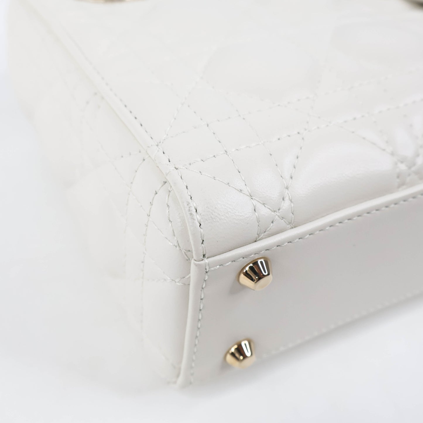 Dior Mini Lady Dior Bag White Cannage Lambskin