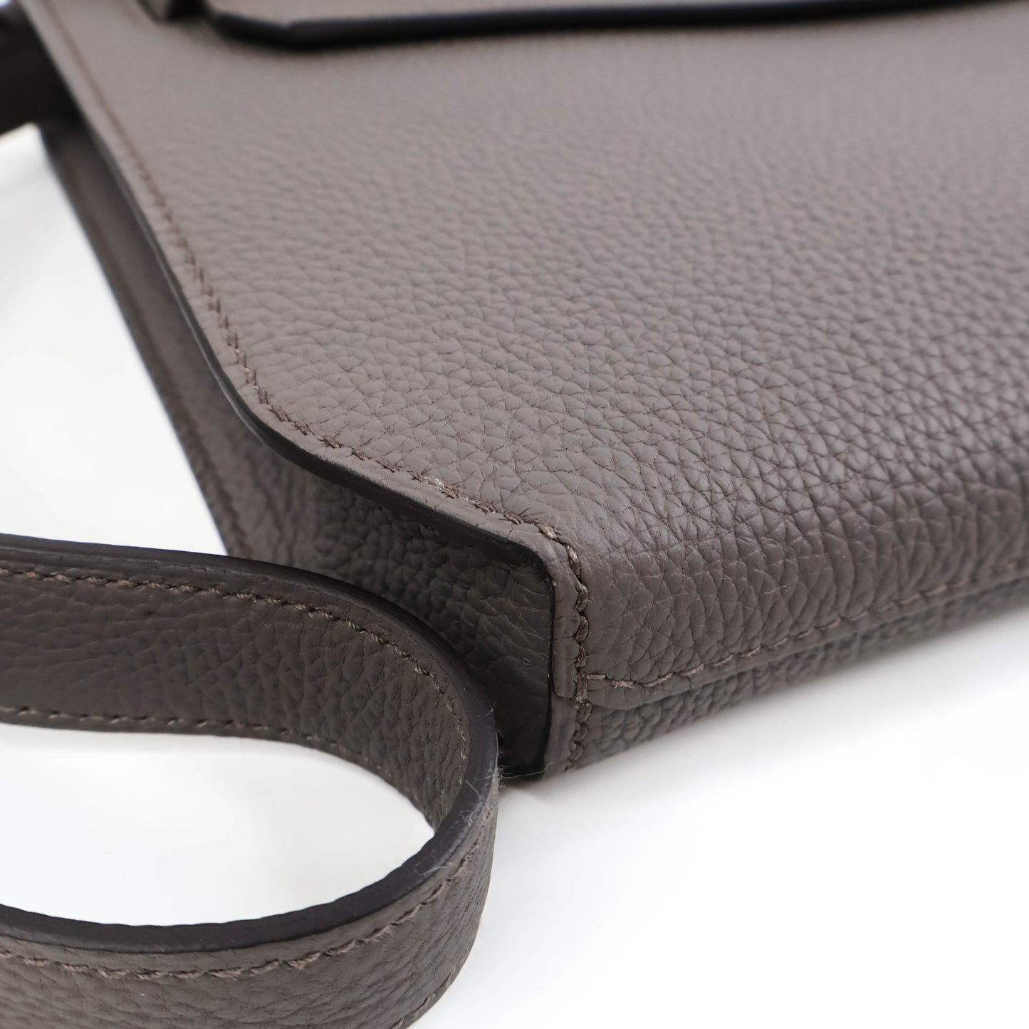 Hermes Kelly Depechs 25 Pouch Etain Togo PHW