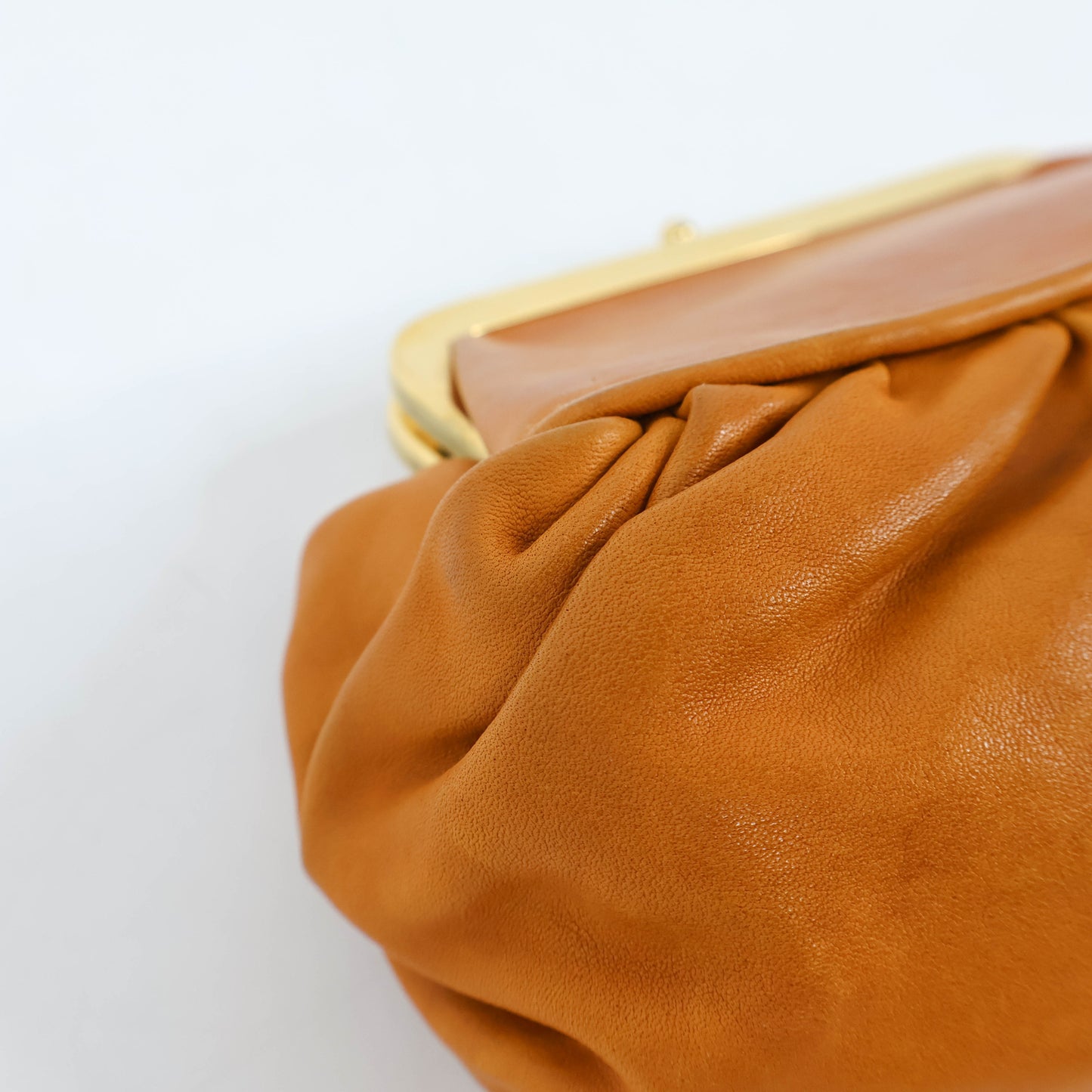 Christian Dior Vintage Clutch Bag Leather Brown