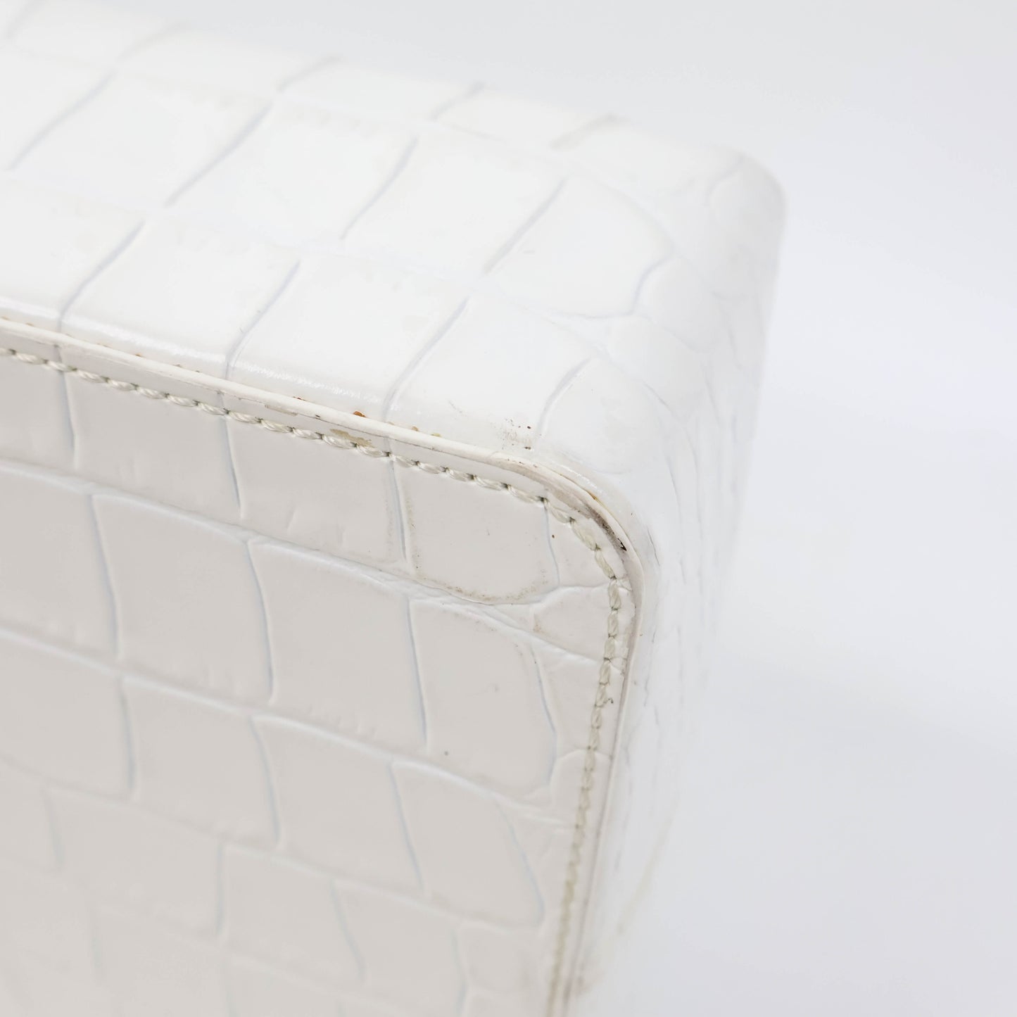 Rejina Pyo Olvia Shoulder Bag White Croc Embossed