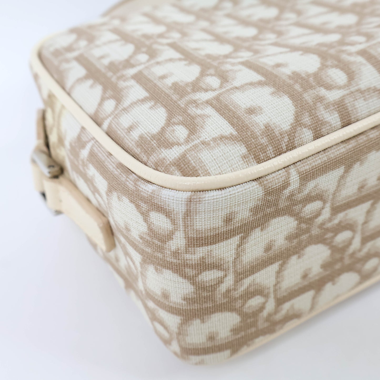 Christian Dior Vintage Crossbody Bag Oblique Beige Flowers