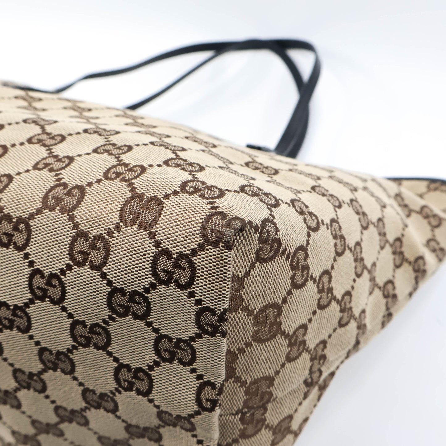 Gucci Tote Bag Canvas Patent Black