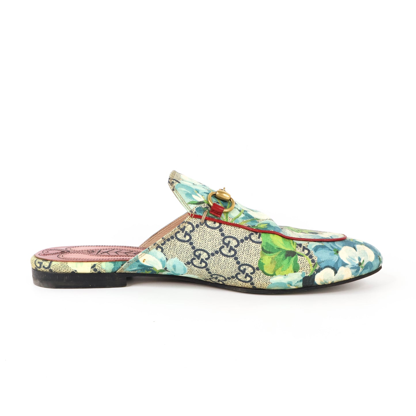 Gucci Horsebit Flat Princetown Floral Blue 38