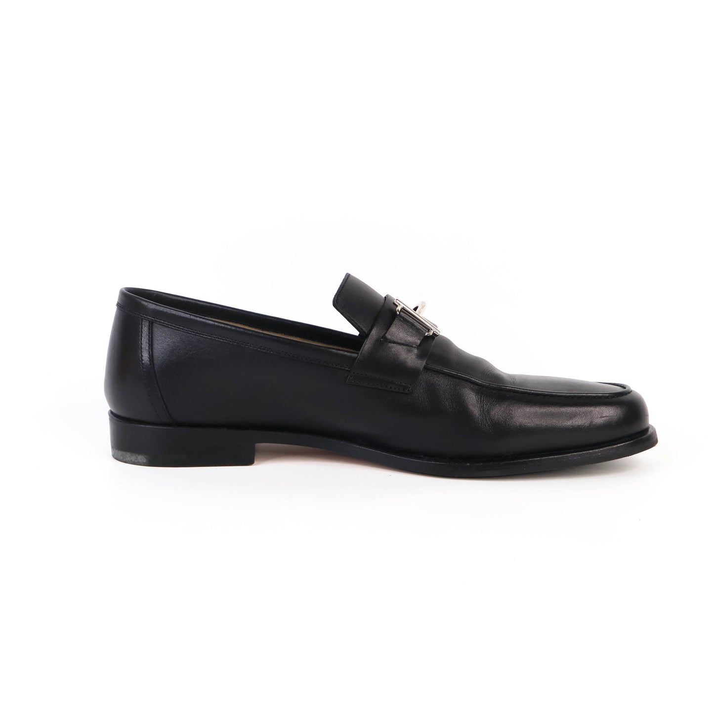 Hermes Loafers Leather Black 42.5