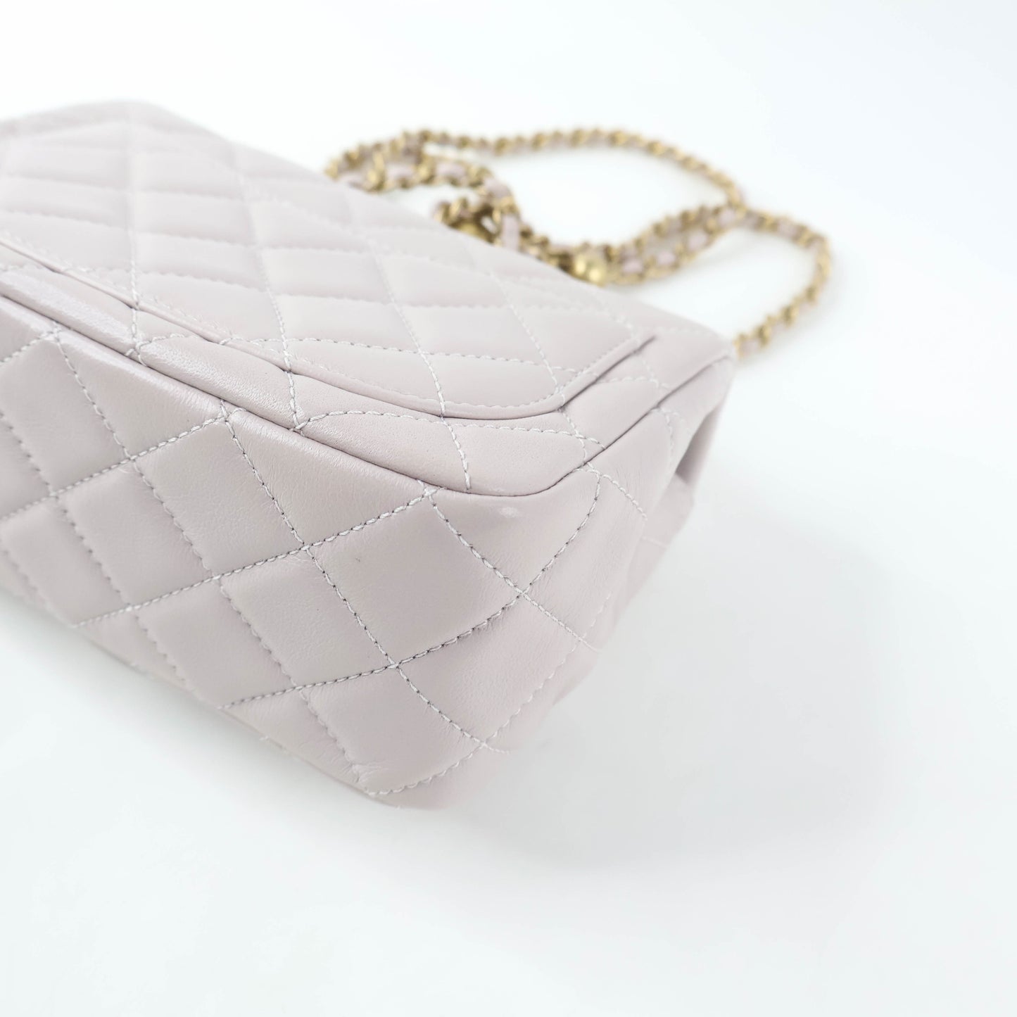Chanel 7" Square Lilac Lamb GHW