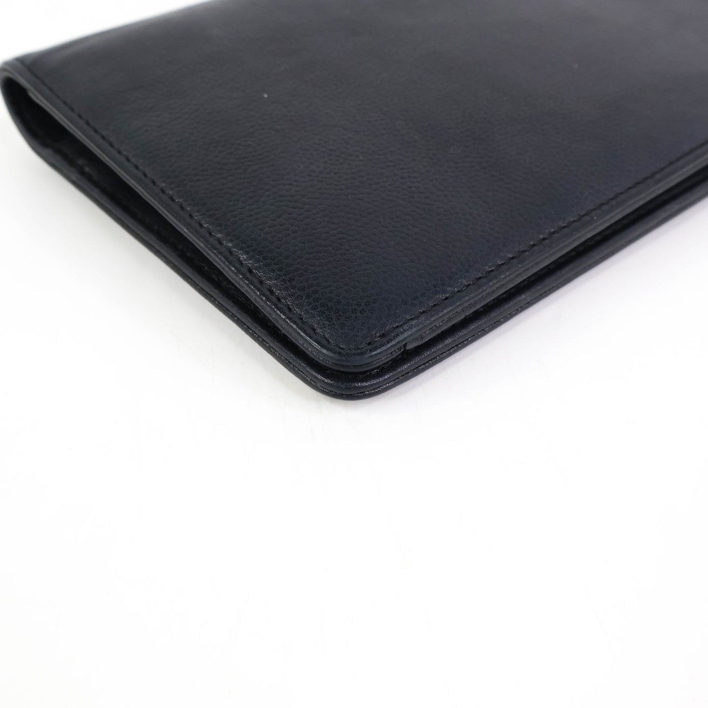 Chanel Bi Fold Long Wallet Black Caviar GHW