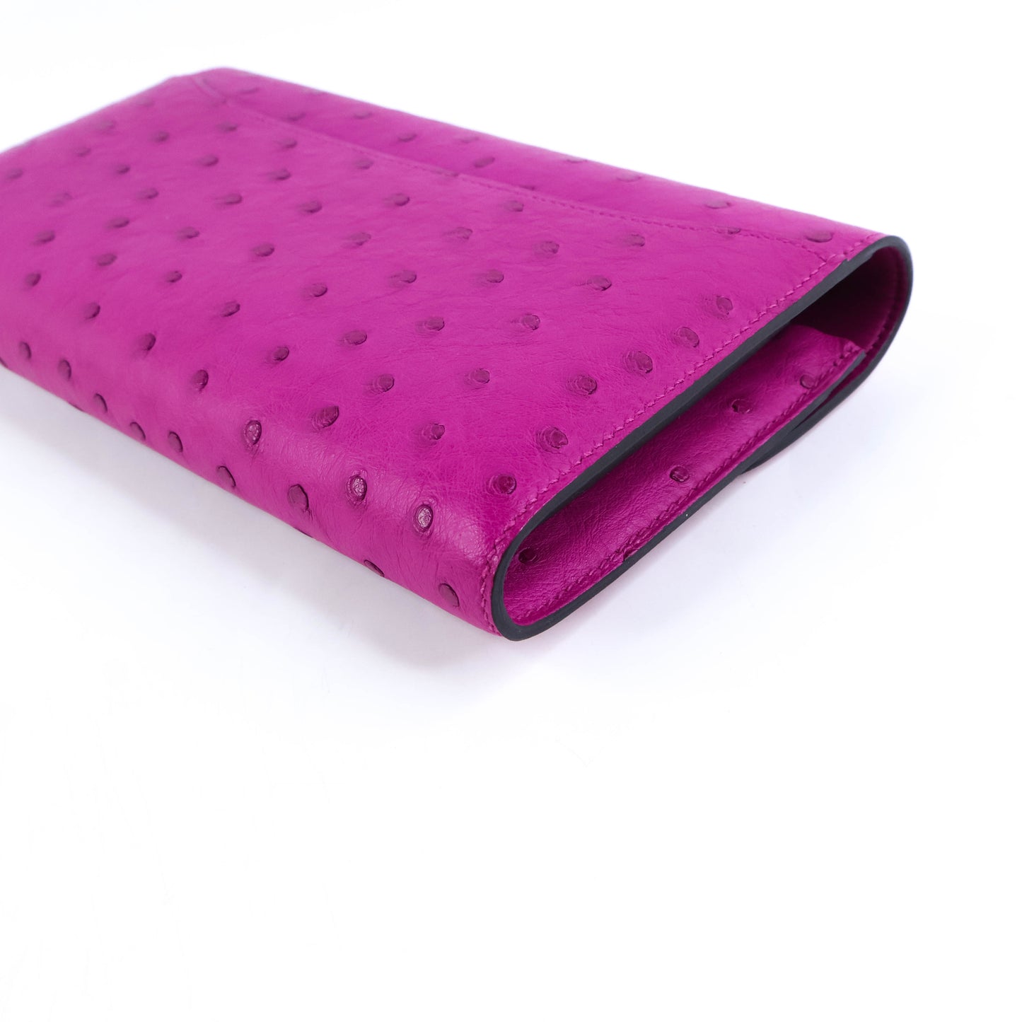 Hermes Constance Wallet Ostrich Rose Popou