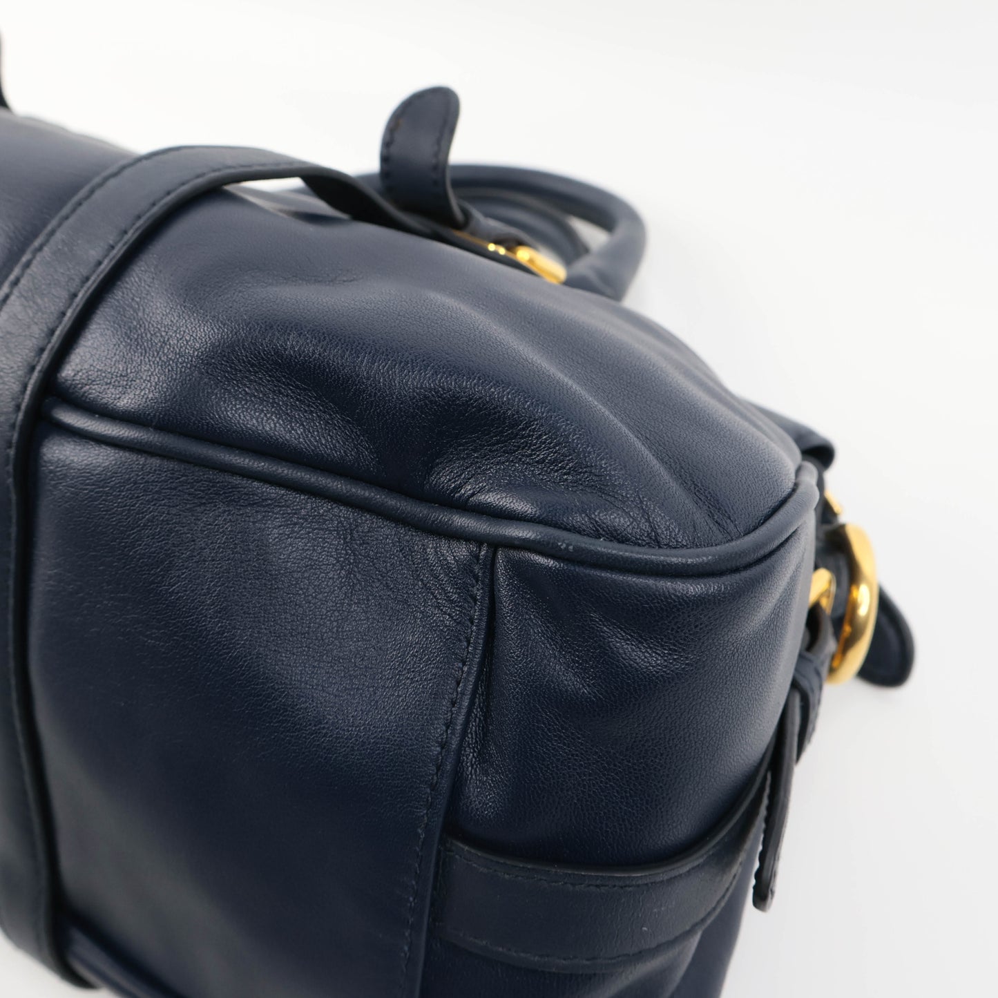 Prada Handbag Leather Navy