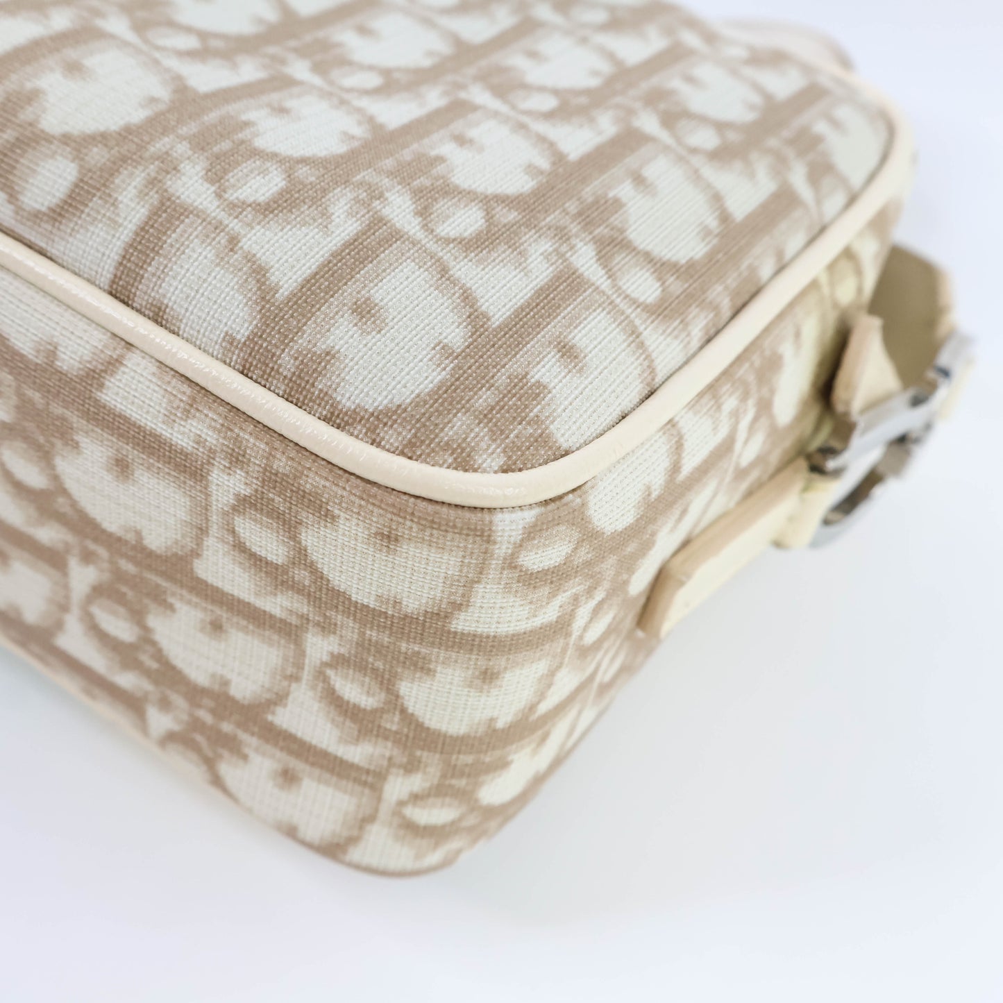 Christian Dior Vintage Crossbody Bag Oblique Beige Flowers