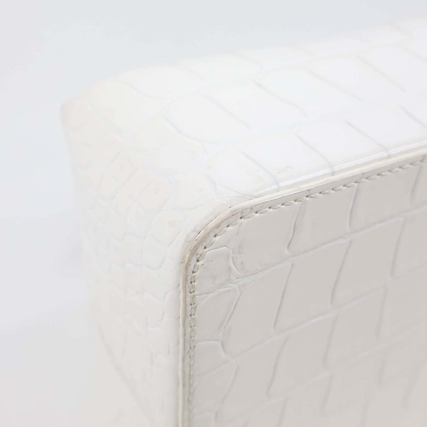 Rejina Pyo Olvia Shoulder Bag White Croc Embossed