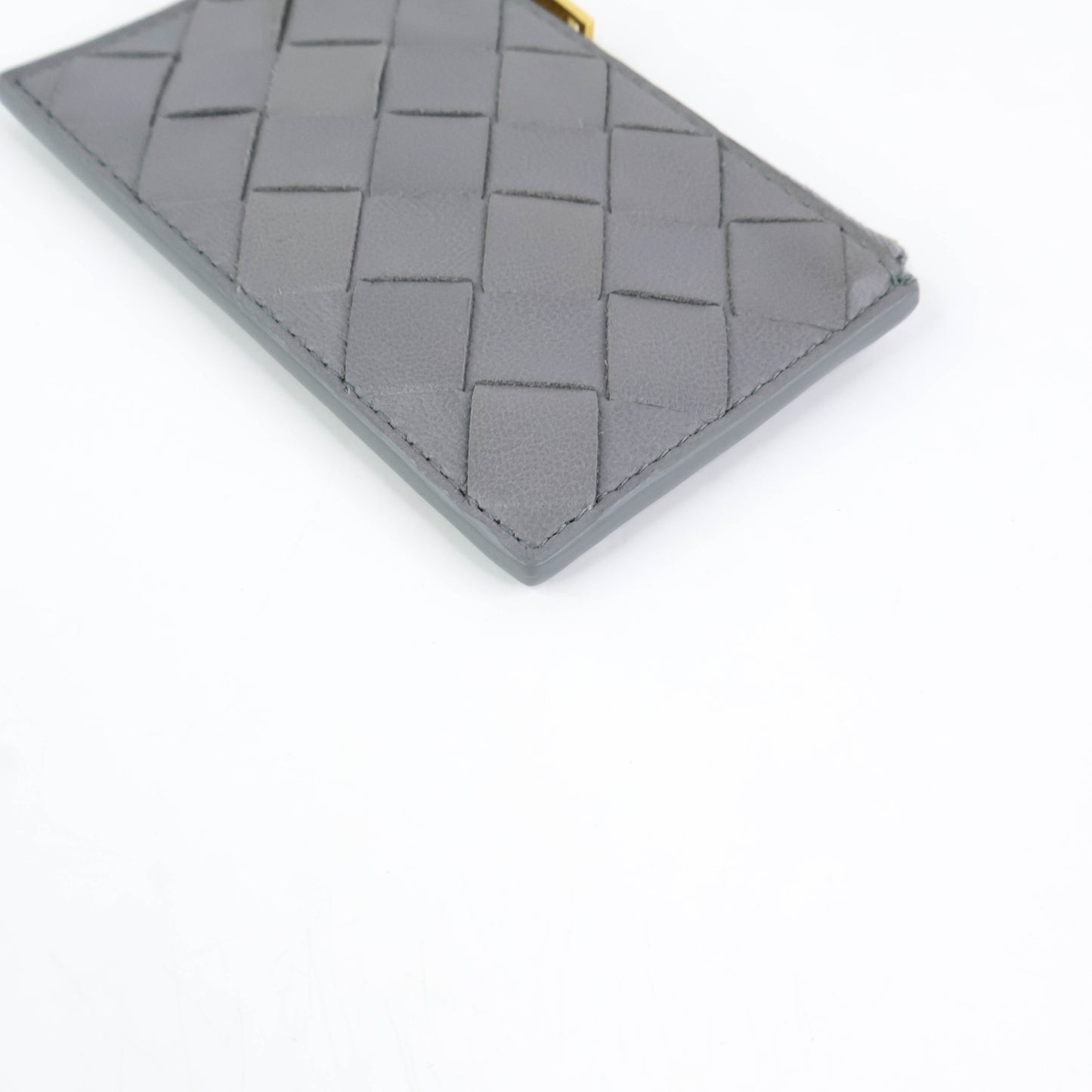 Bottega Coin Purse Intrecciato Grey with Keyring