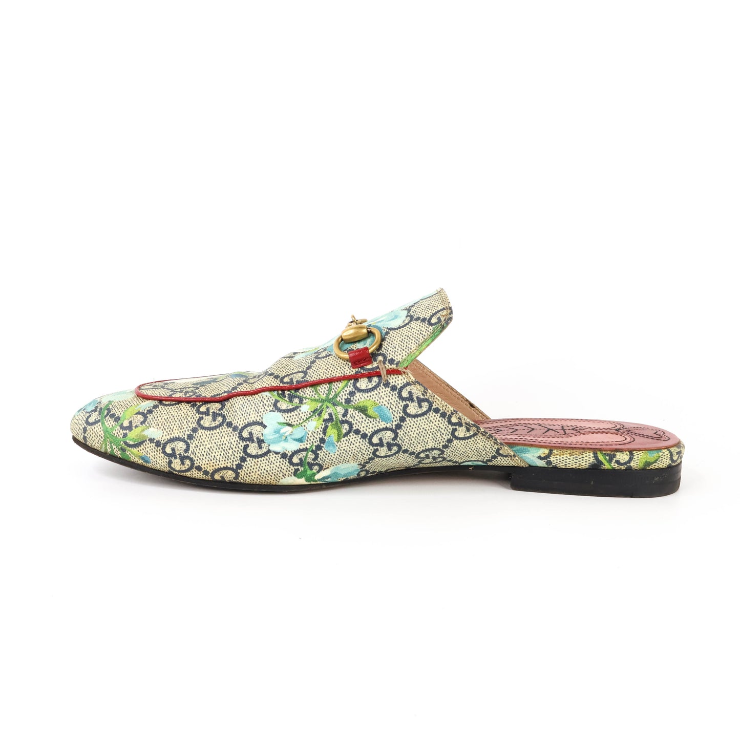 Gucci Horsebit Flat Princetown Floral Blue 38