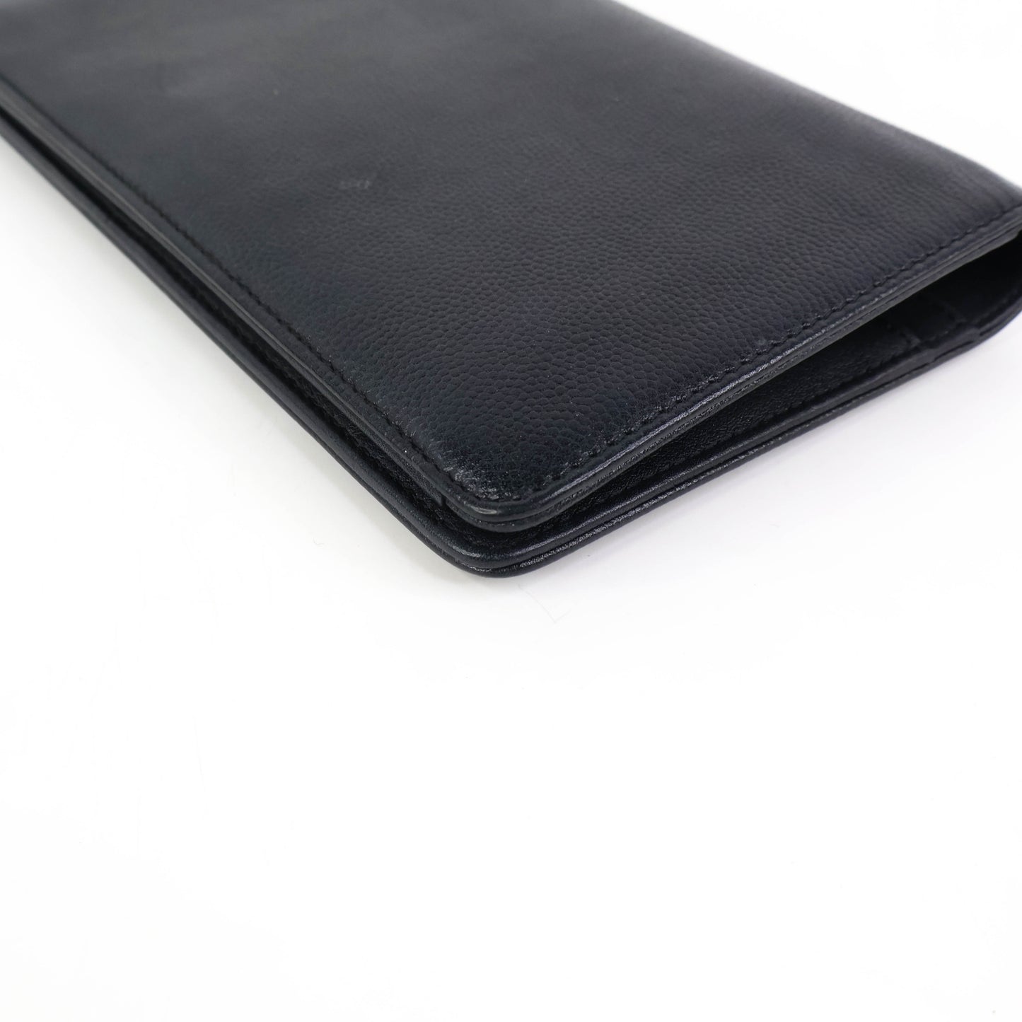 Chanel Bi Fold Long Wallet Black Caviar GHW