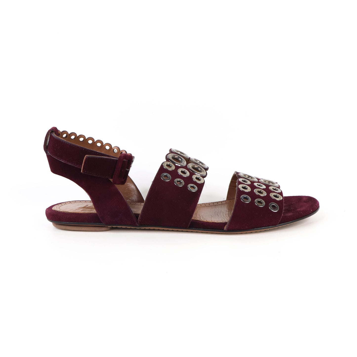 Alaia Sandals Ankle Strap Purple Suede 39