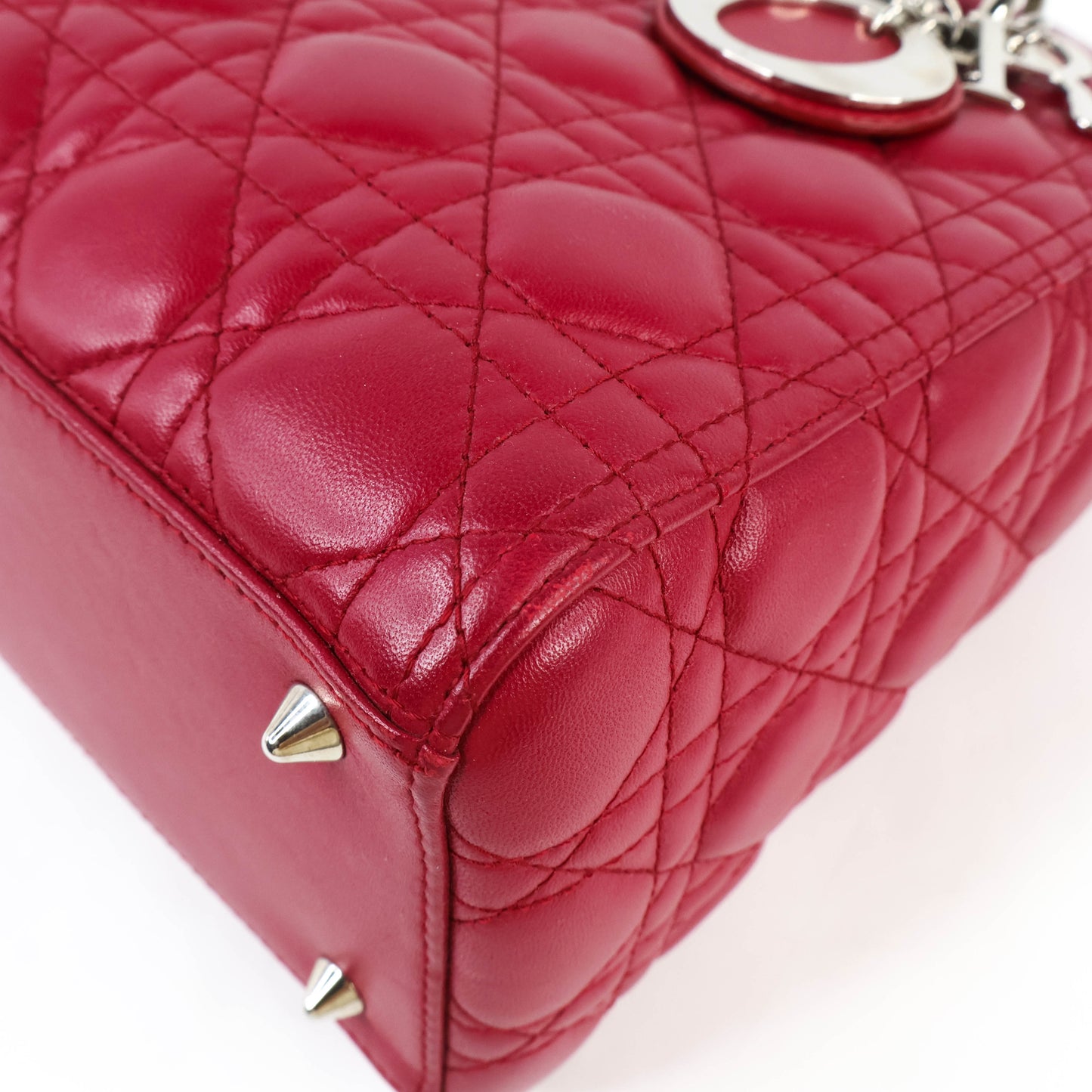 Christian Dior Lady Medium Rouge Carmi Lambskin