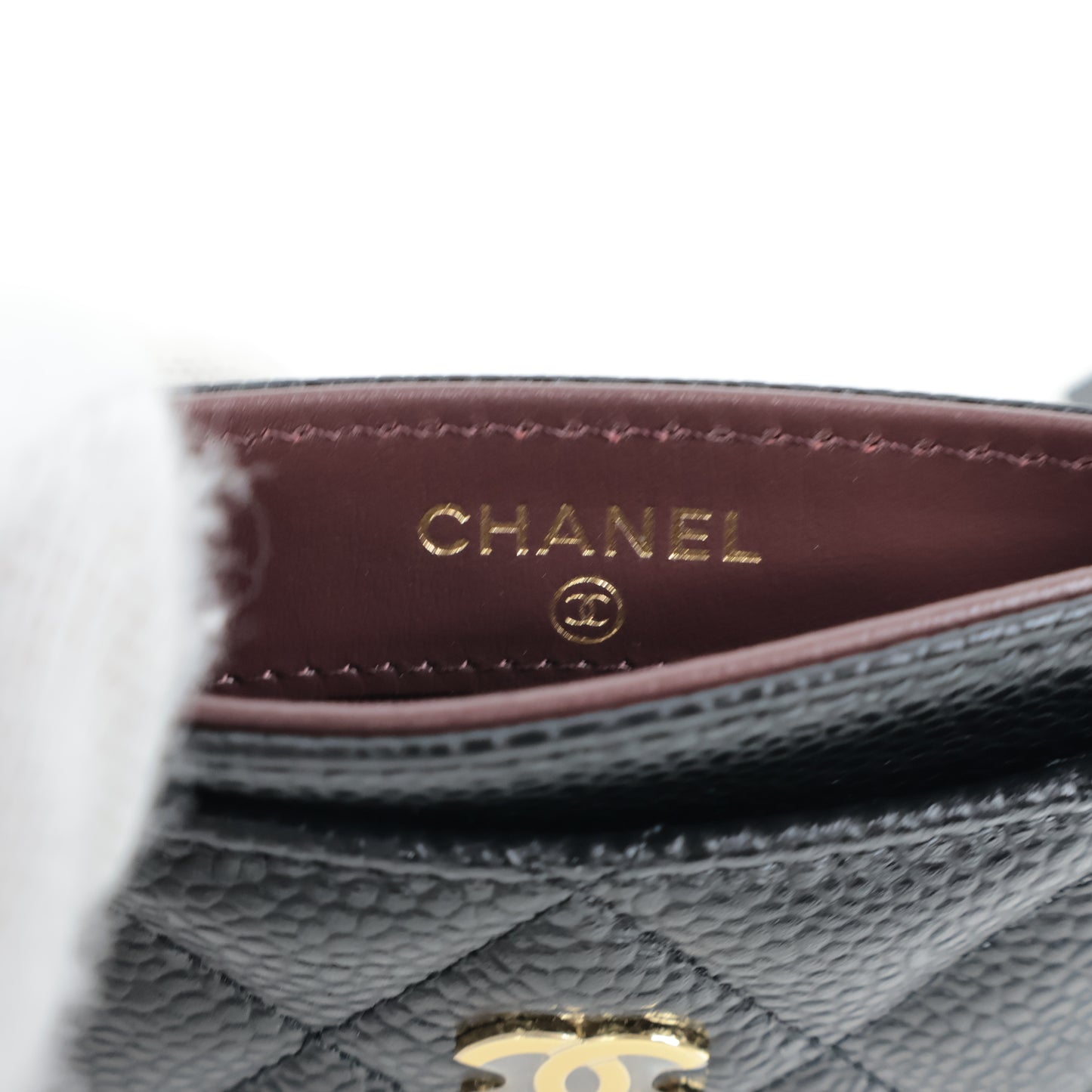 Chanel Card Holder Black Cavier GHW