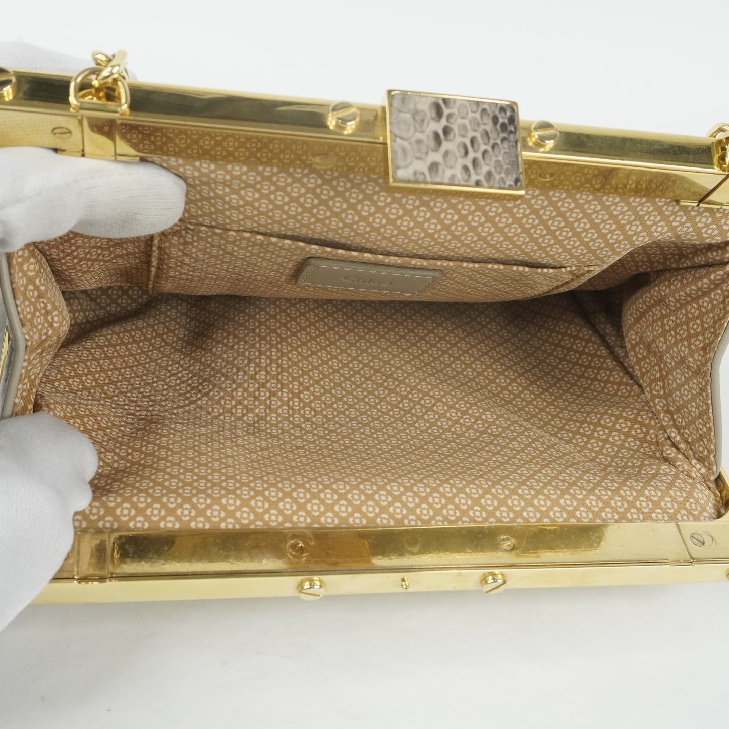 Chloe Clutch with Chain Grey