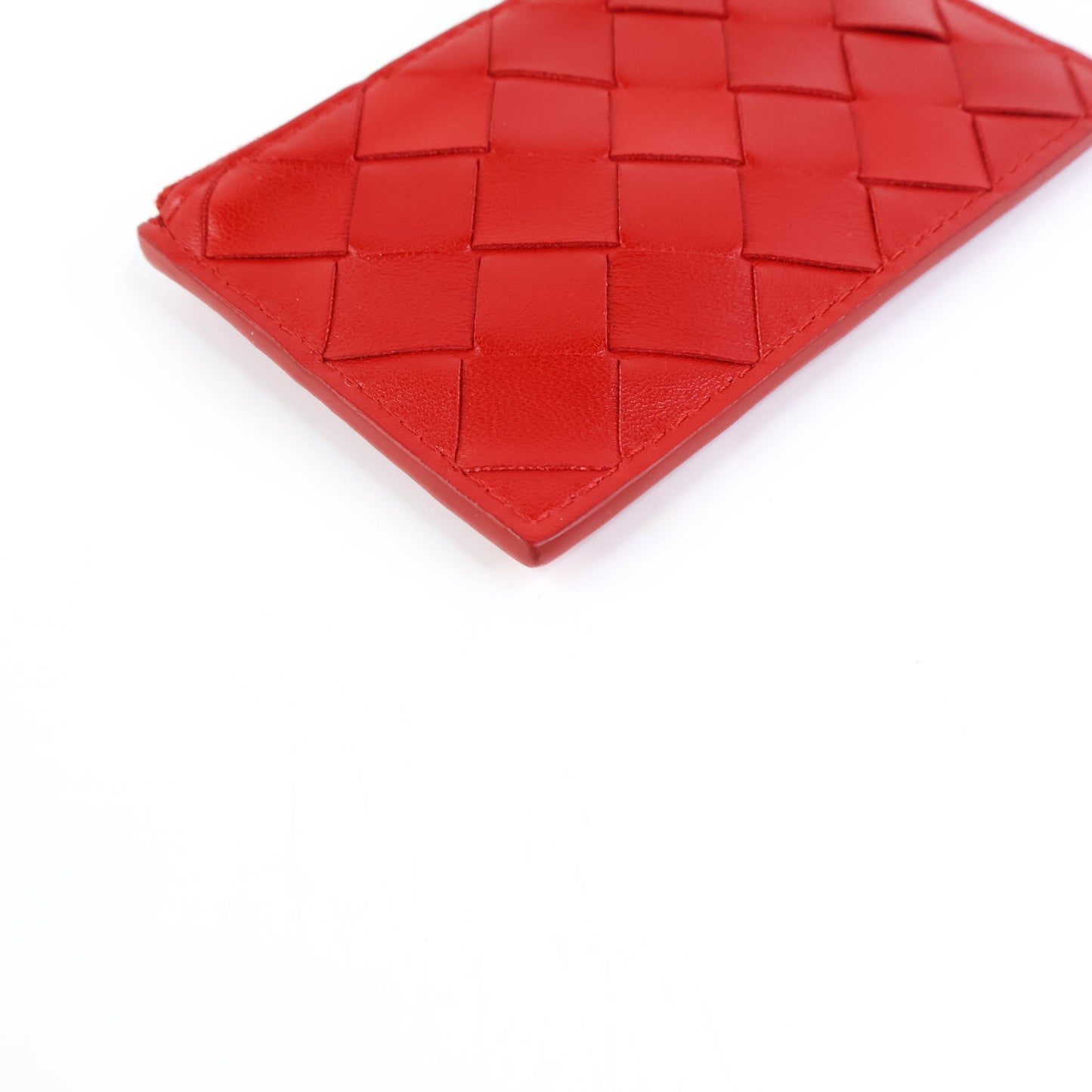 Bottega Coin Purse Intrecciato Red with Keyring