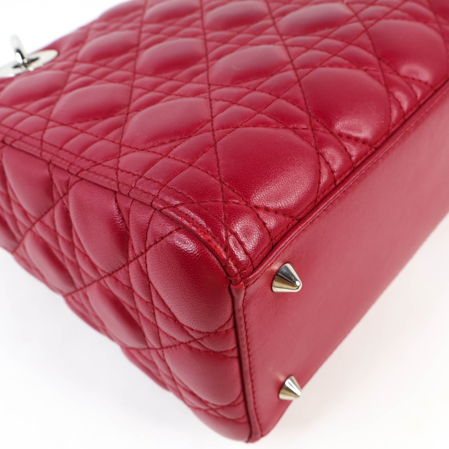 Christian Dior Lady Medium Rouge Carmi Lambskin
