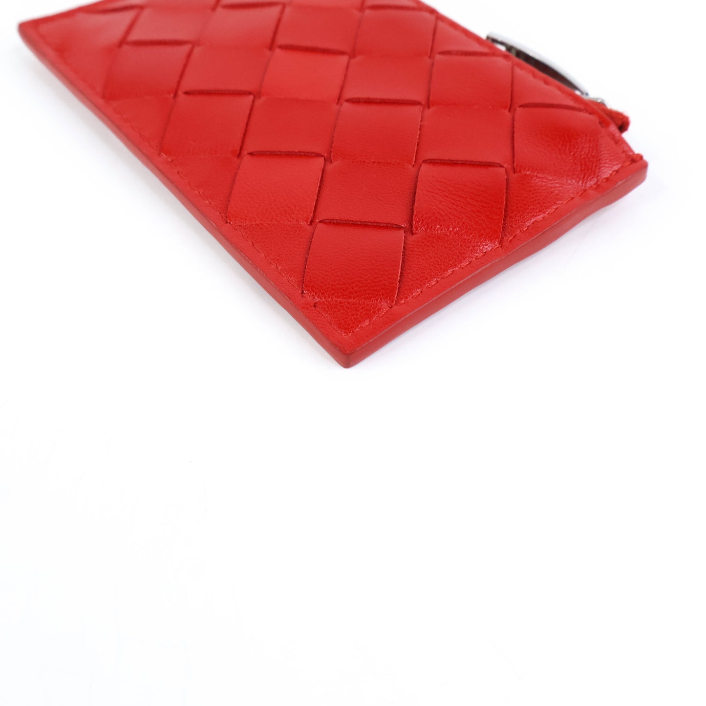 Bottega Coin Purse Intrecciato Red with Keyring