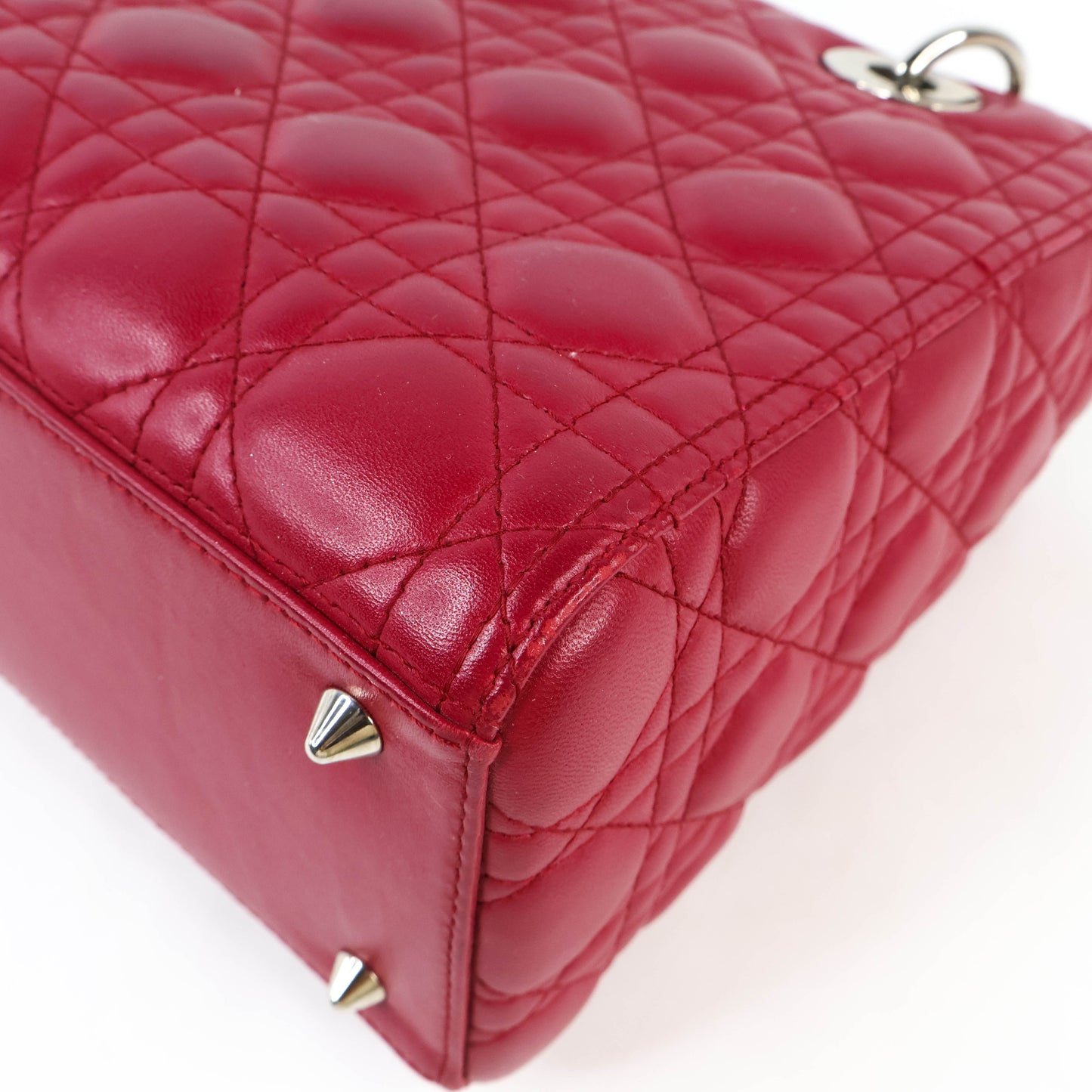 Christian Dior Lady Medium Rouge Carmi Lambskin