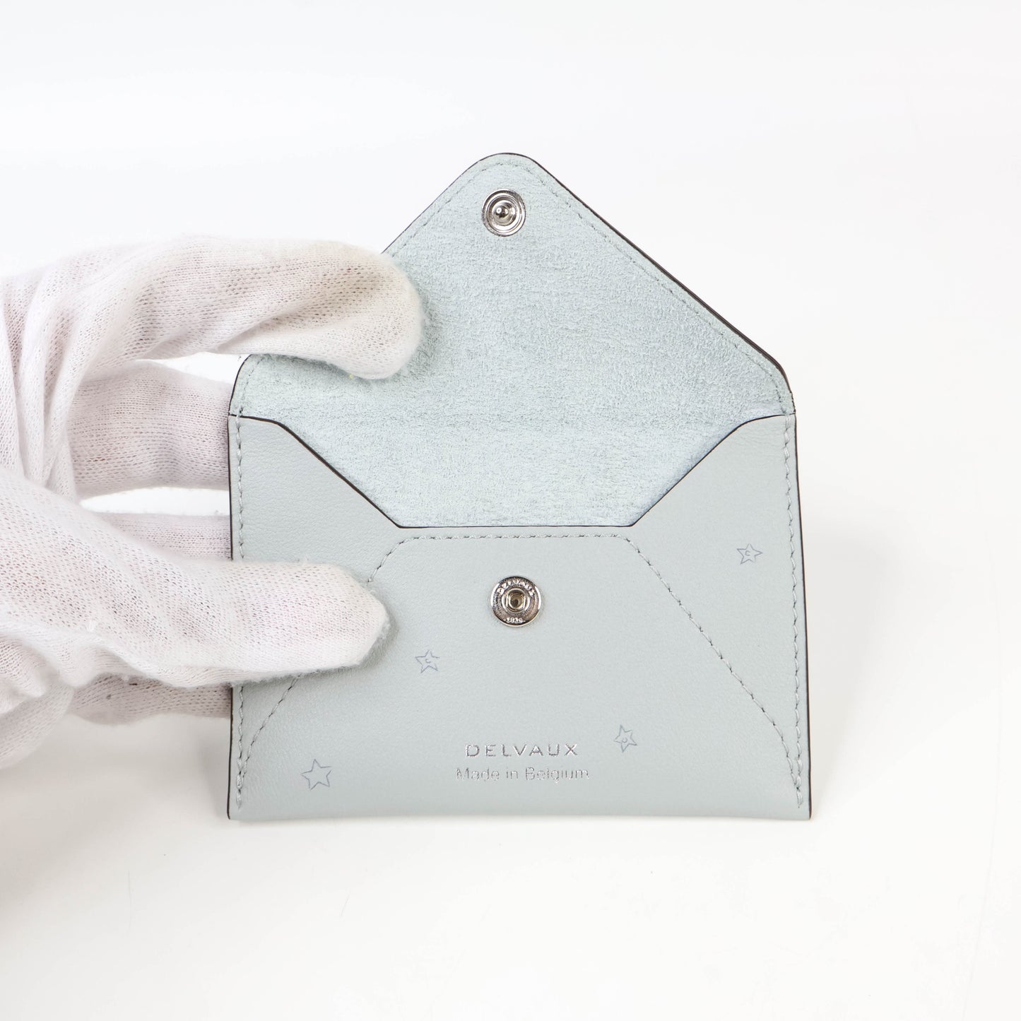 Delvaux Card Holder Grey Star