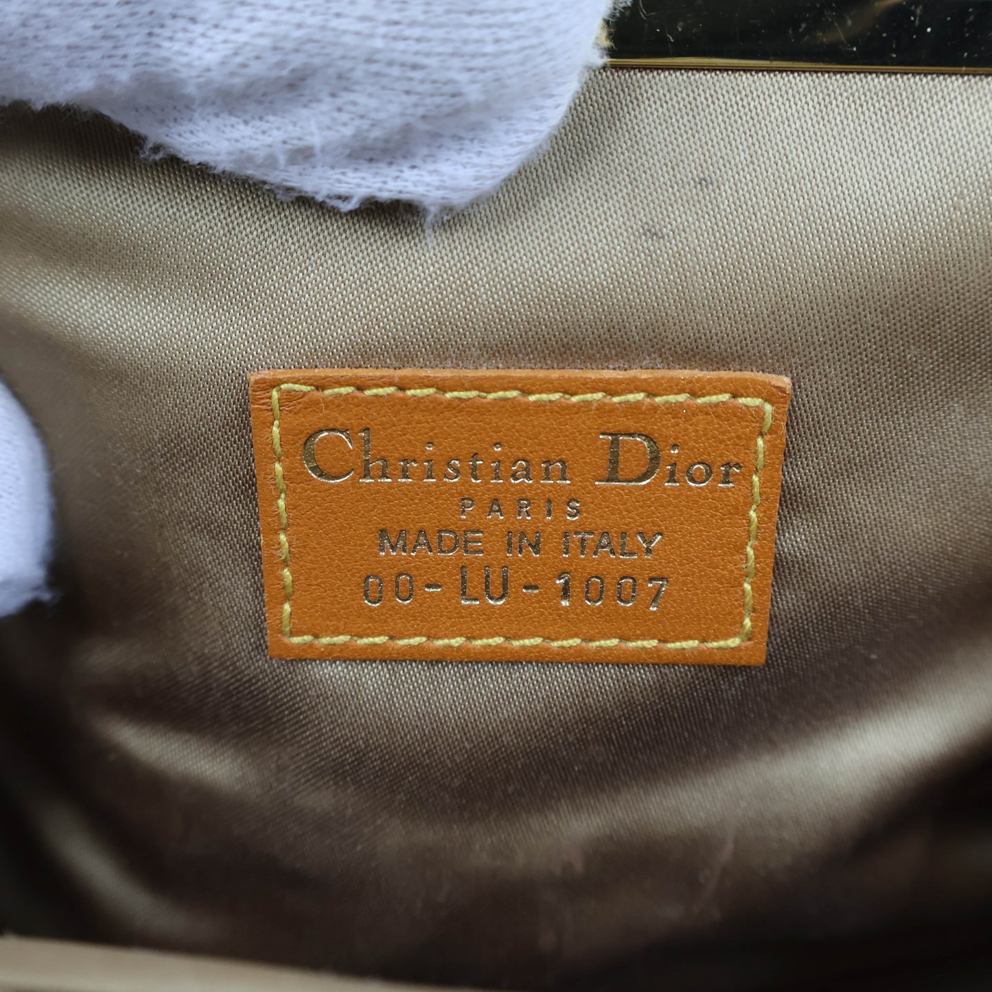 Christian Dior Vintage Clutch Bag Leather Brown