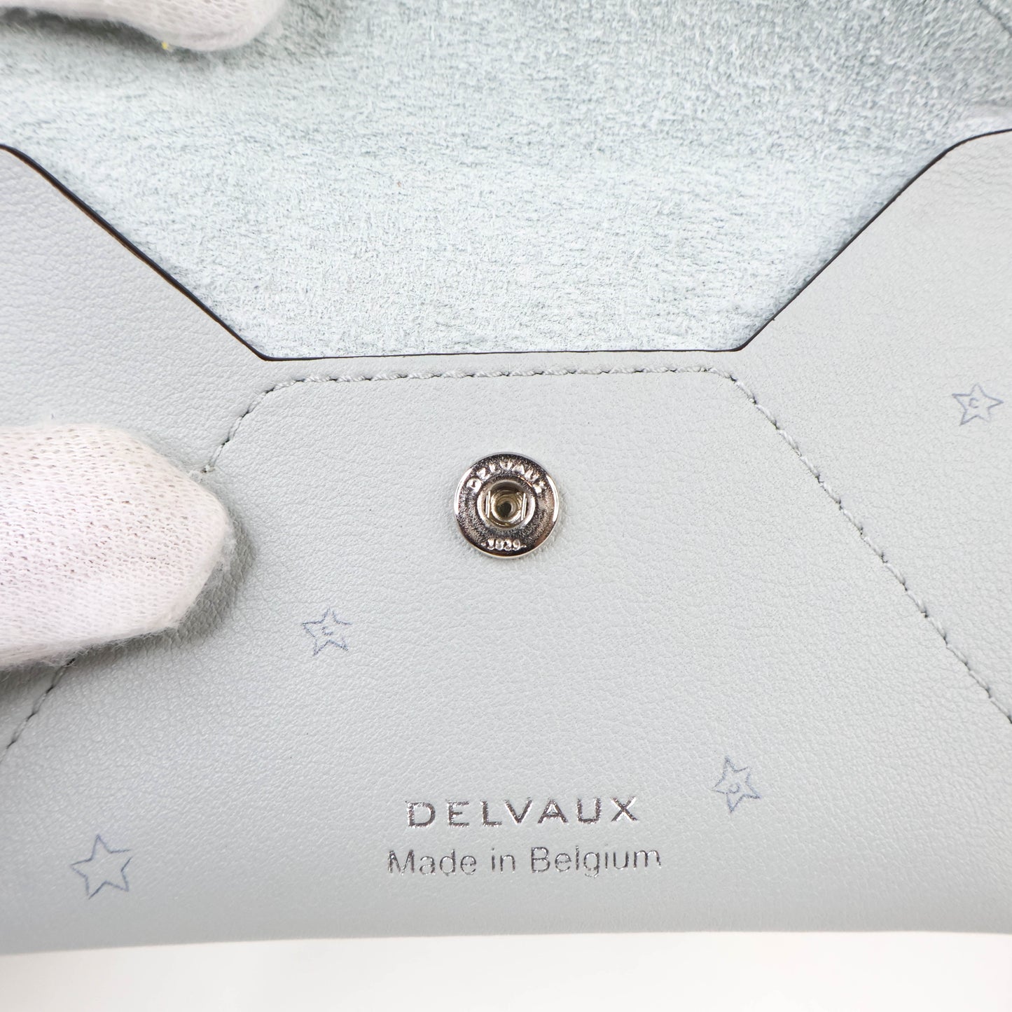 Delvaux Card Holder Grey Star
