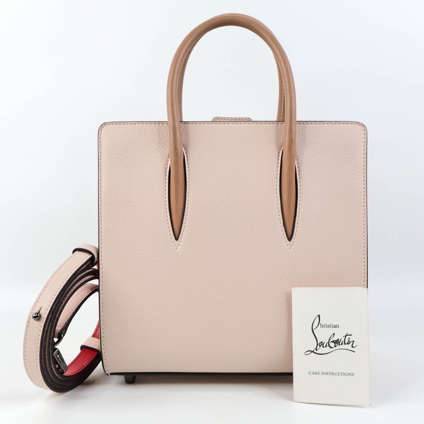 Christian Louboutin Handbag With Strap Beige Red