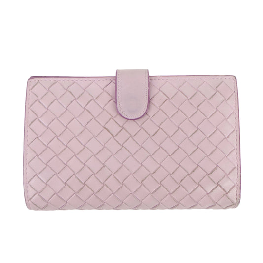 Bottega Veneta Bi Fold Wallet Two Tone Pink