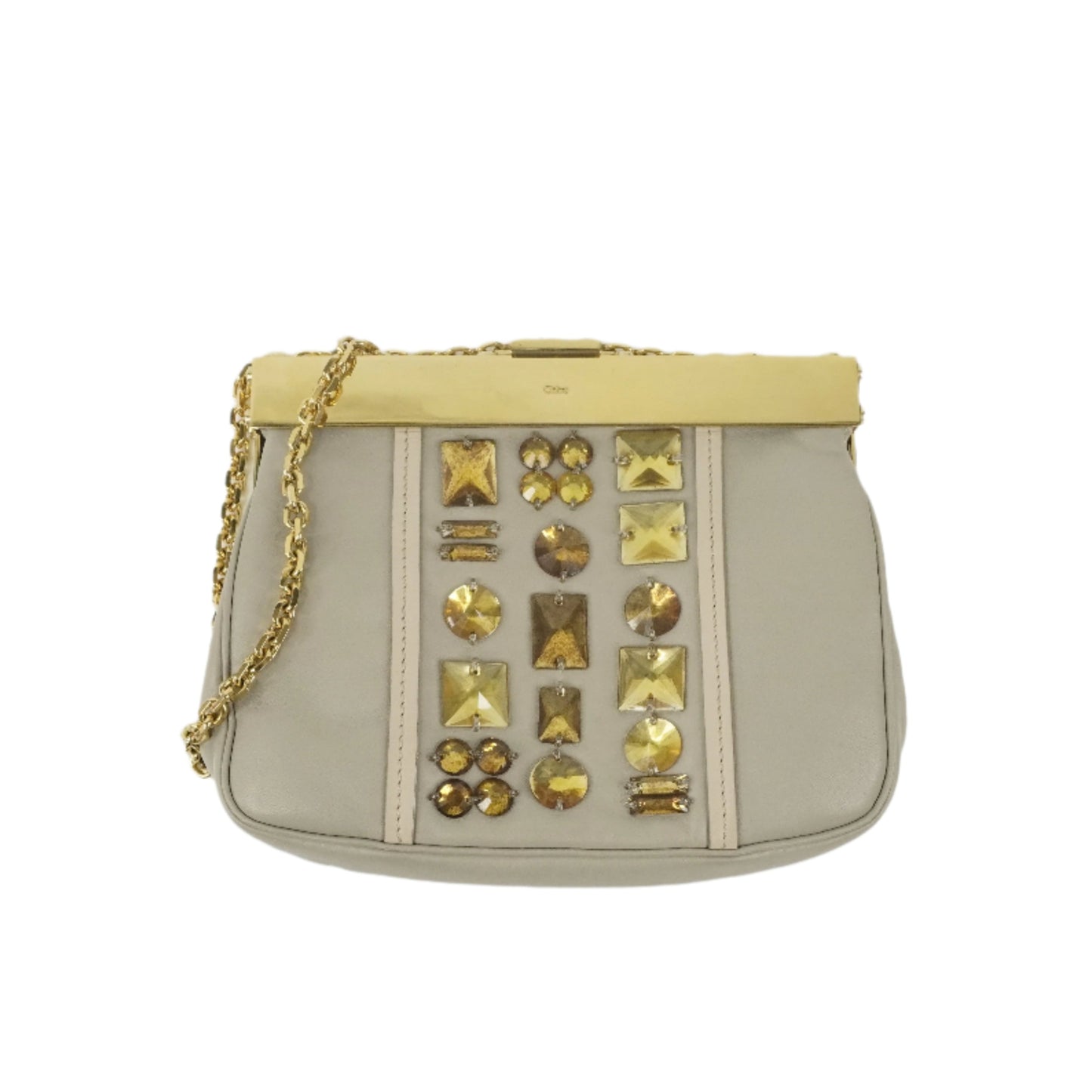 Chloe Clutch with Chain Grey
