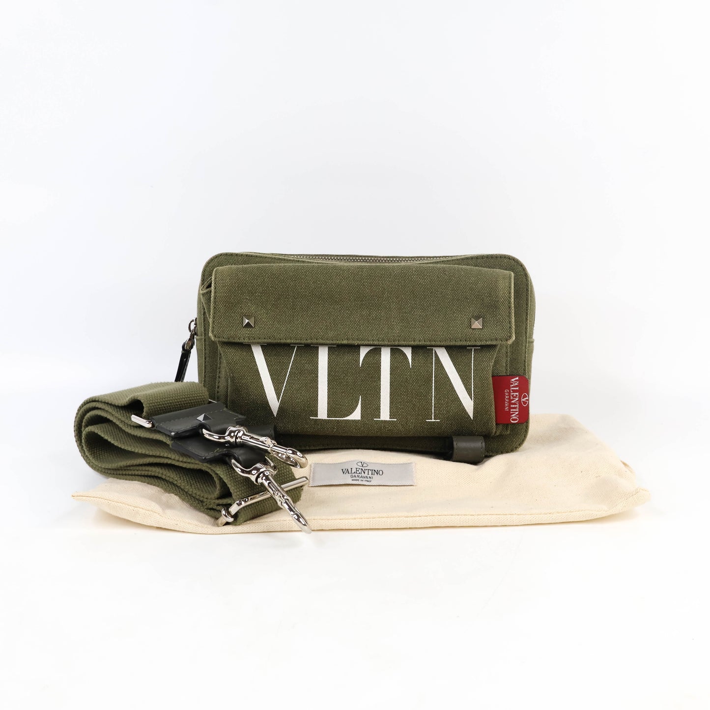 Valentino Crossbody Bag Canvas Khaki