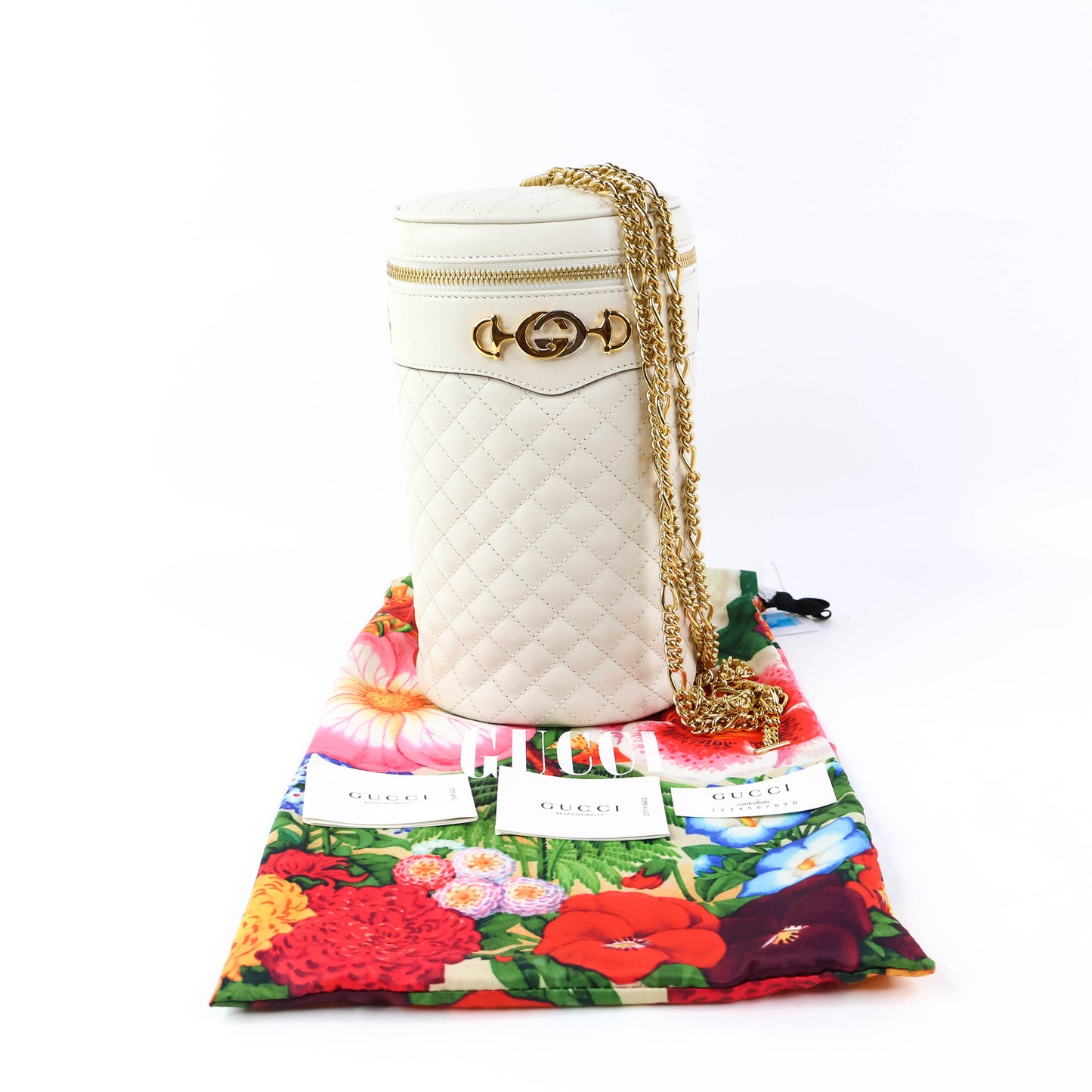 Gucci Trapuntata Zumi Crossbody Belt Bag White